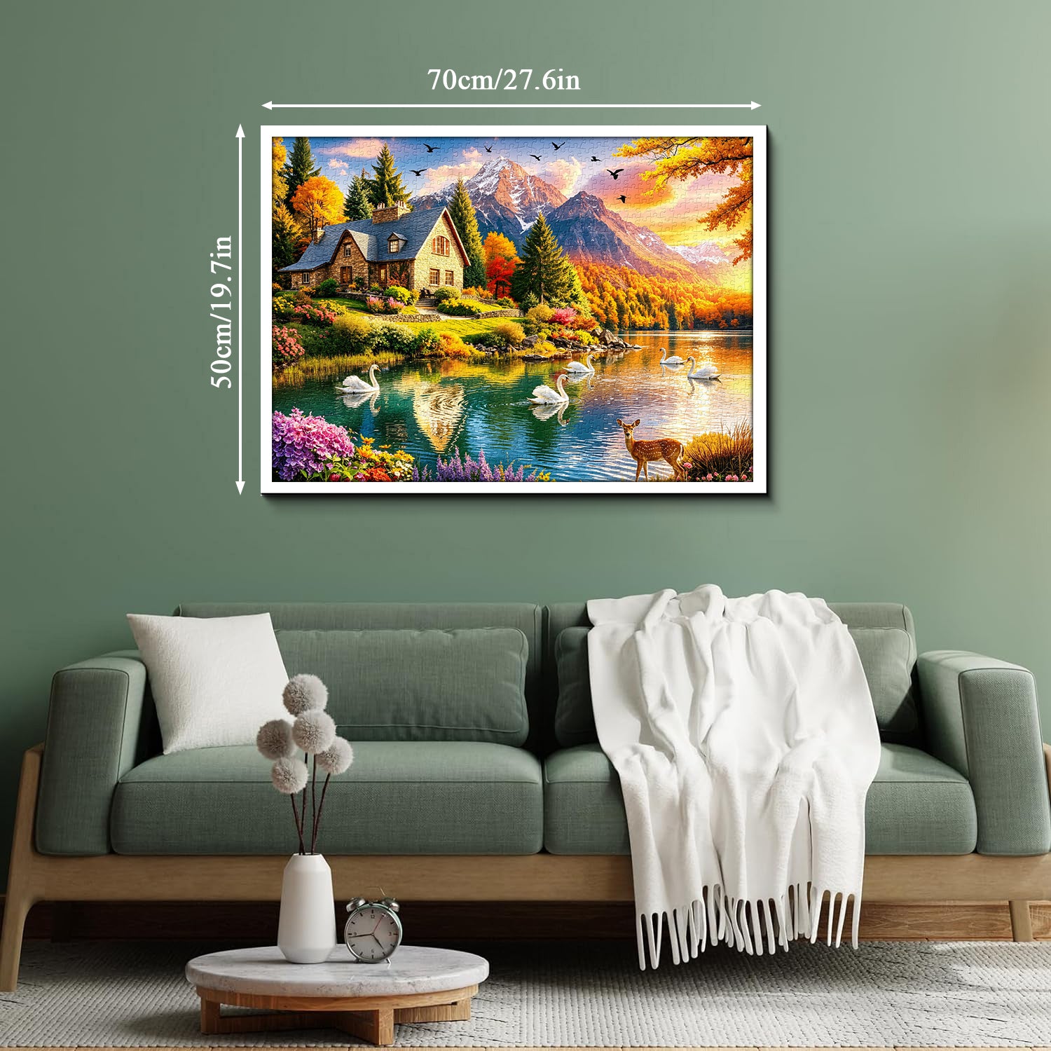 Mountain Lake Cottage Jigsaw Puzzle 1000 Pieces