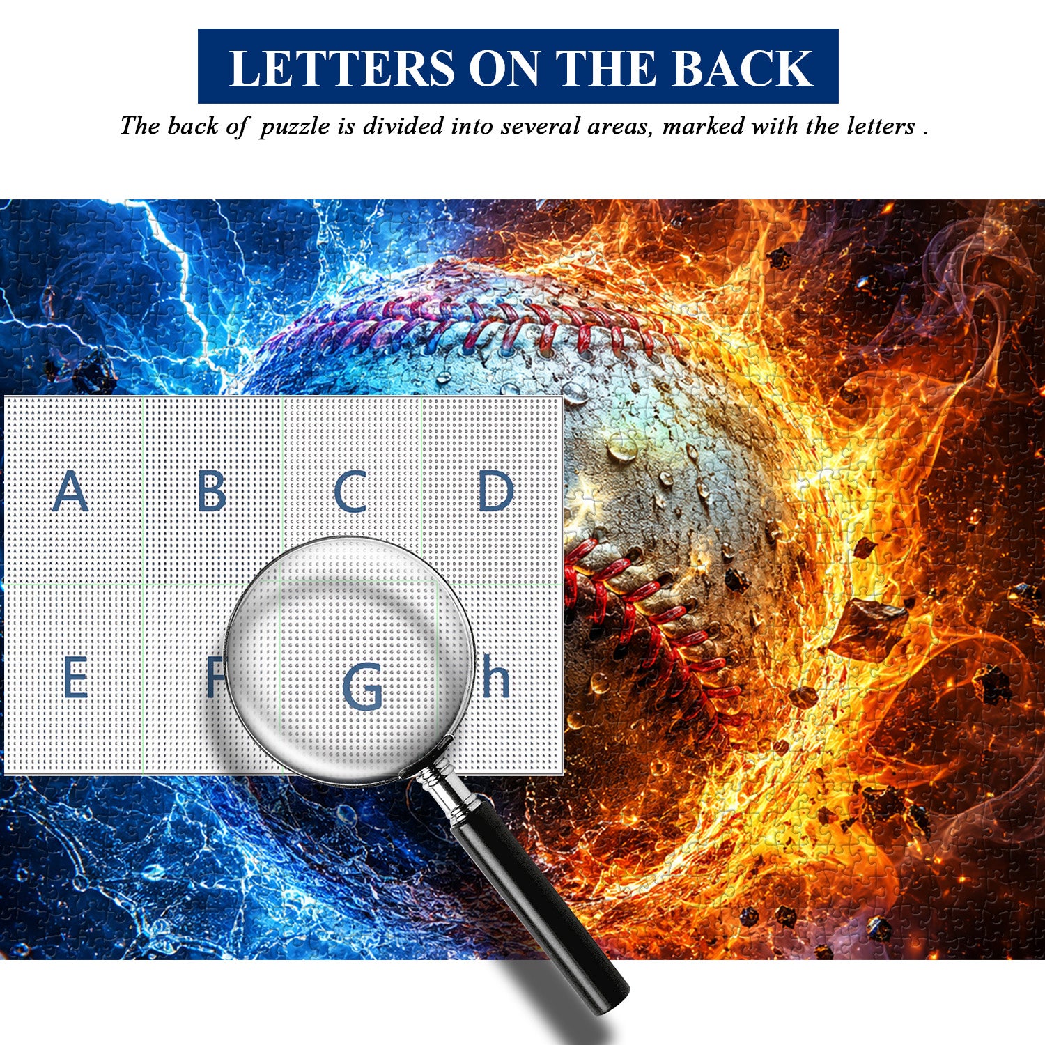 Fire Ice Baseball Jigsaw Puzzle 1000 Pieces