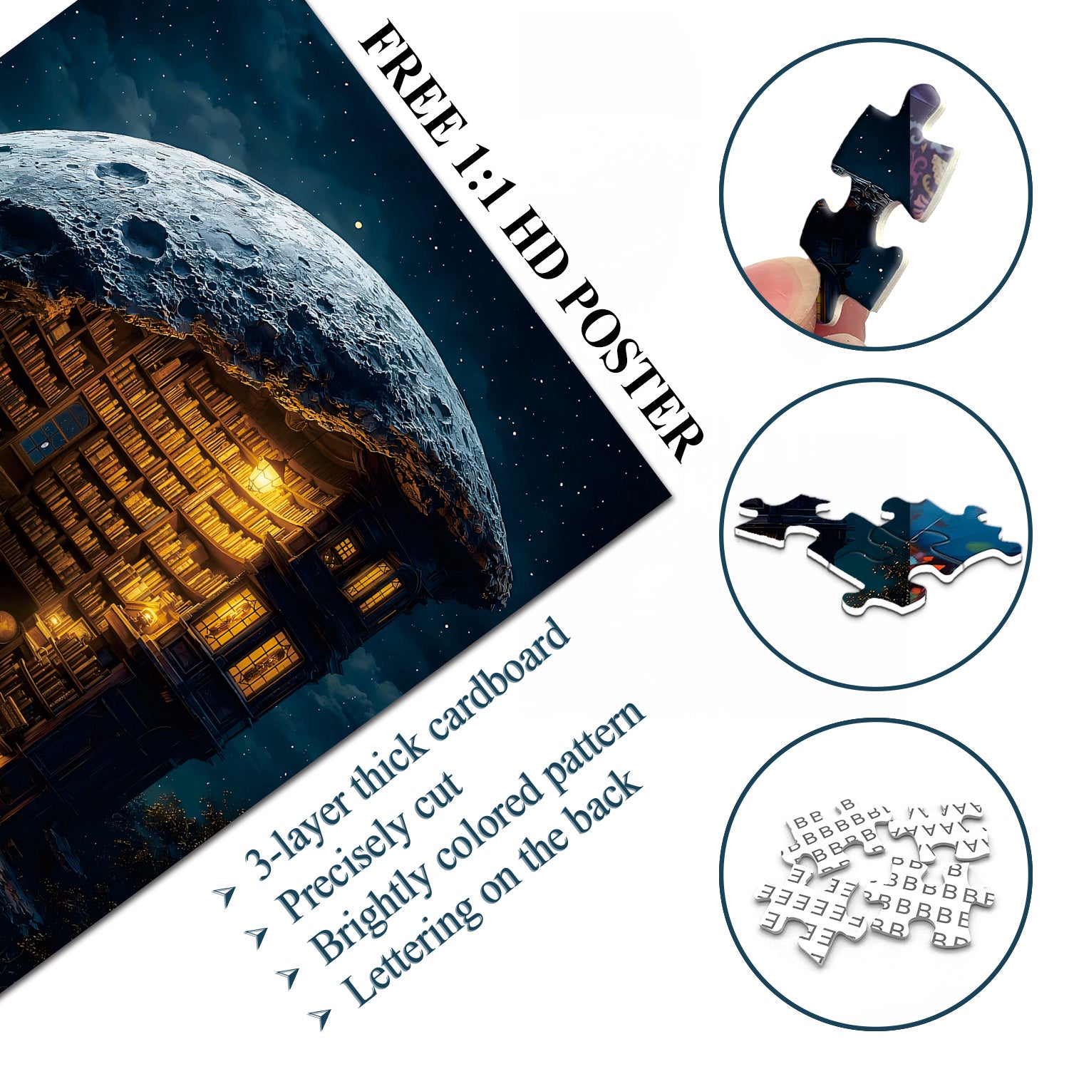 Mondbibliothek-Puzzle 1000 Teile