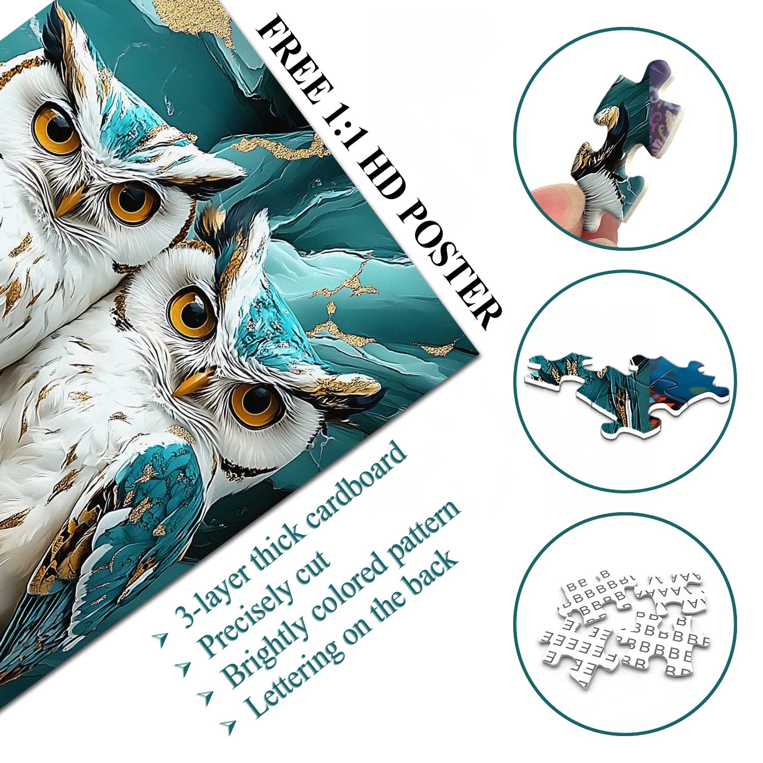 Marmor-Eulen-Puzzle 1000 Teile