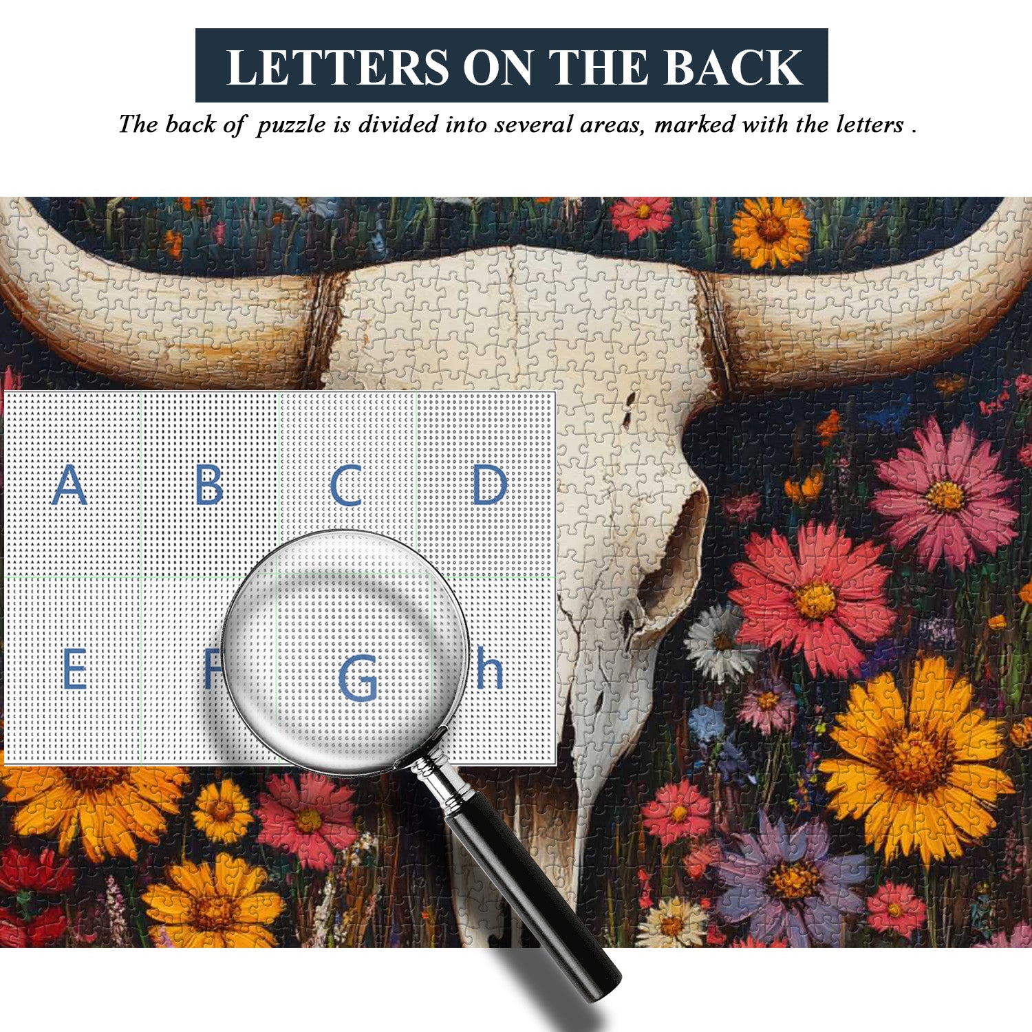 Wildblumenschädel-Puzzle 1000 Teile