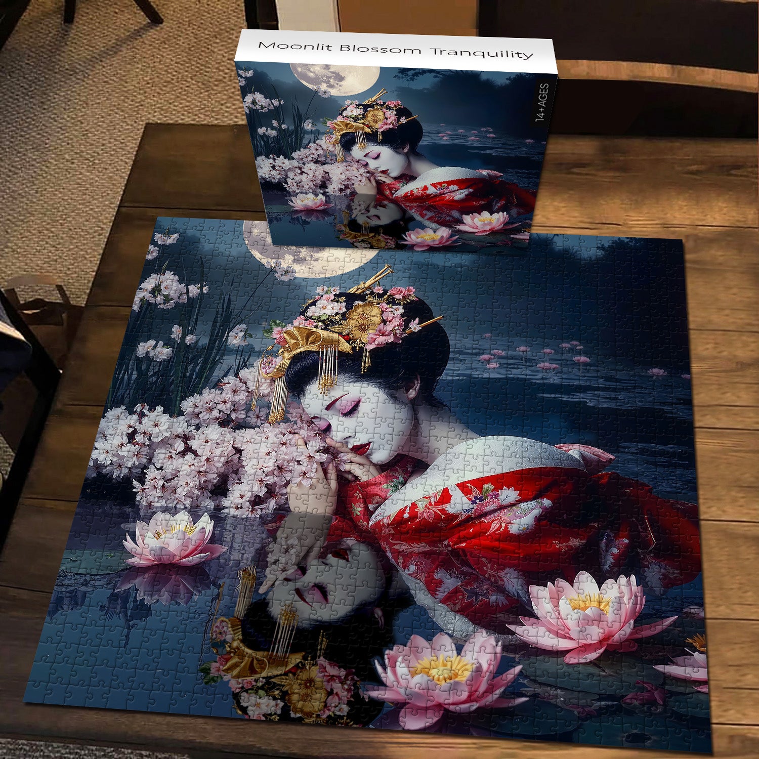 Moonlit Blossom Tranquility Jigsaw Puzzle 1000 Pieces