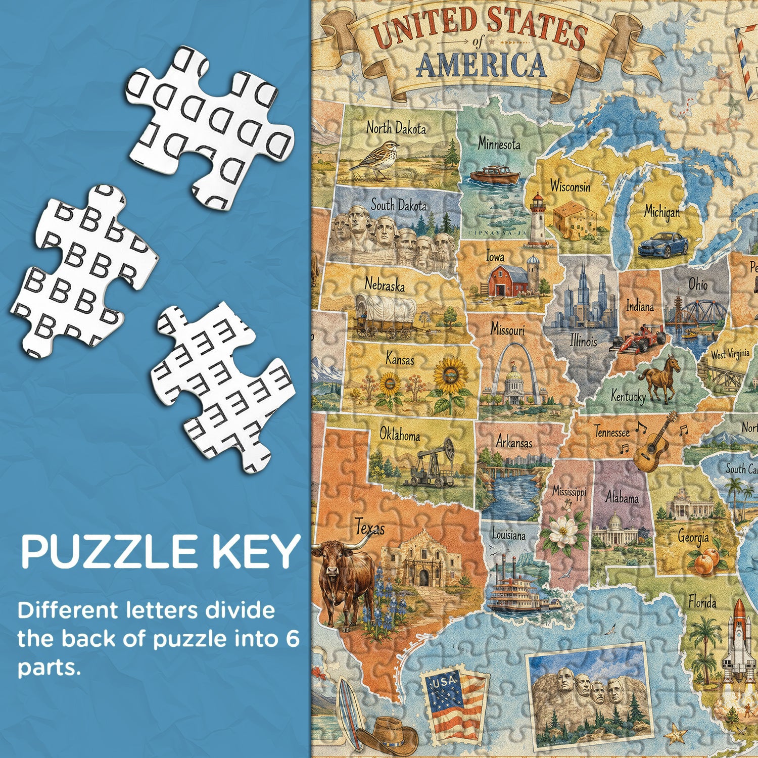 Explore America Jigsaw Puzzle 1000 Pieces