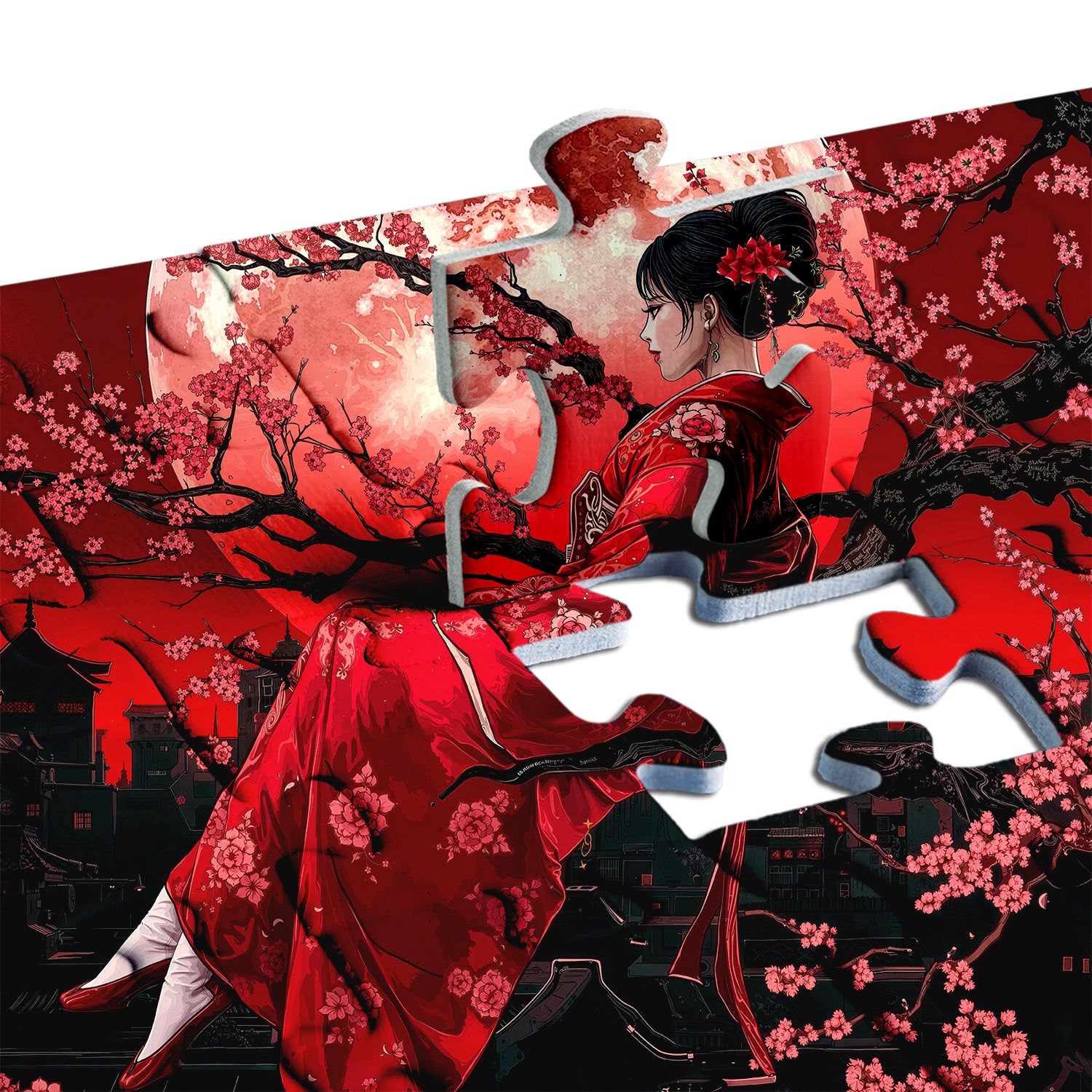 Crimson Geisha Twilight Jigsaw Puzzle 1000 Pieces