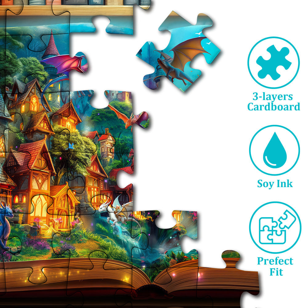 Puzzle 1000 Teile „Verzaubertes Drachenschloss“