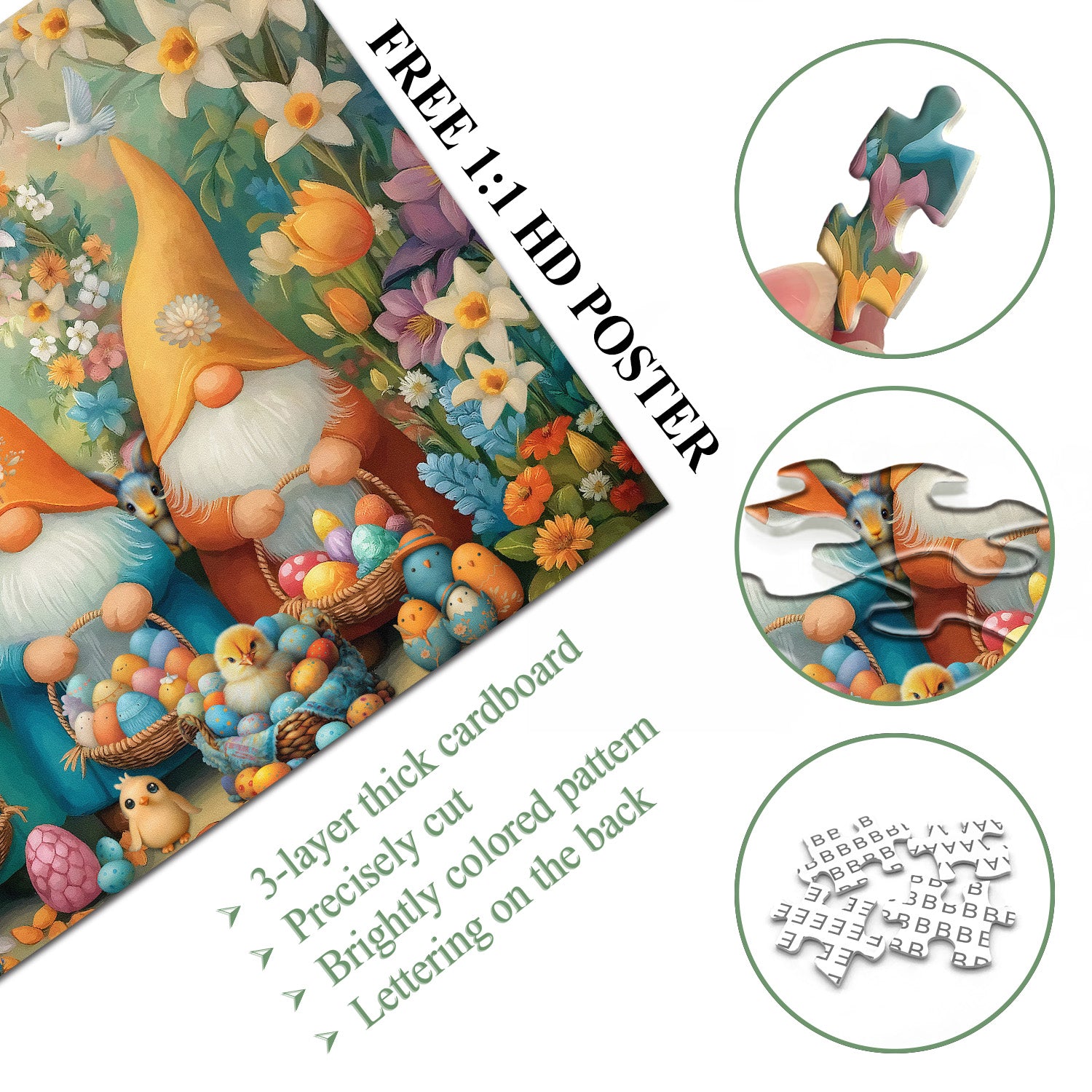 Easter Graden Gnomes Jigsaw Puzzle 1000 Pieces