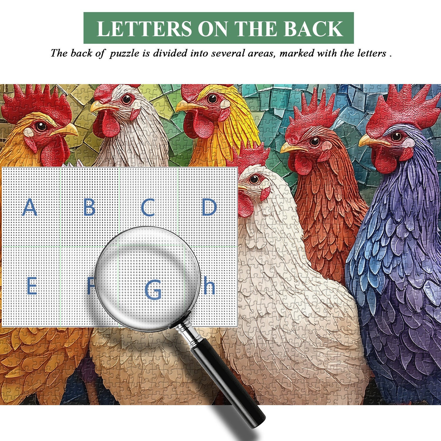 Colorful Roosters Jigsaw Puzzle 1000 Pieces