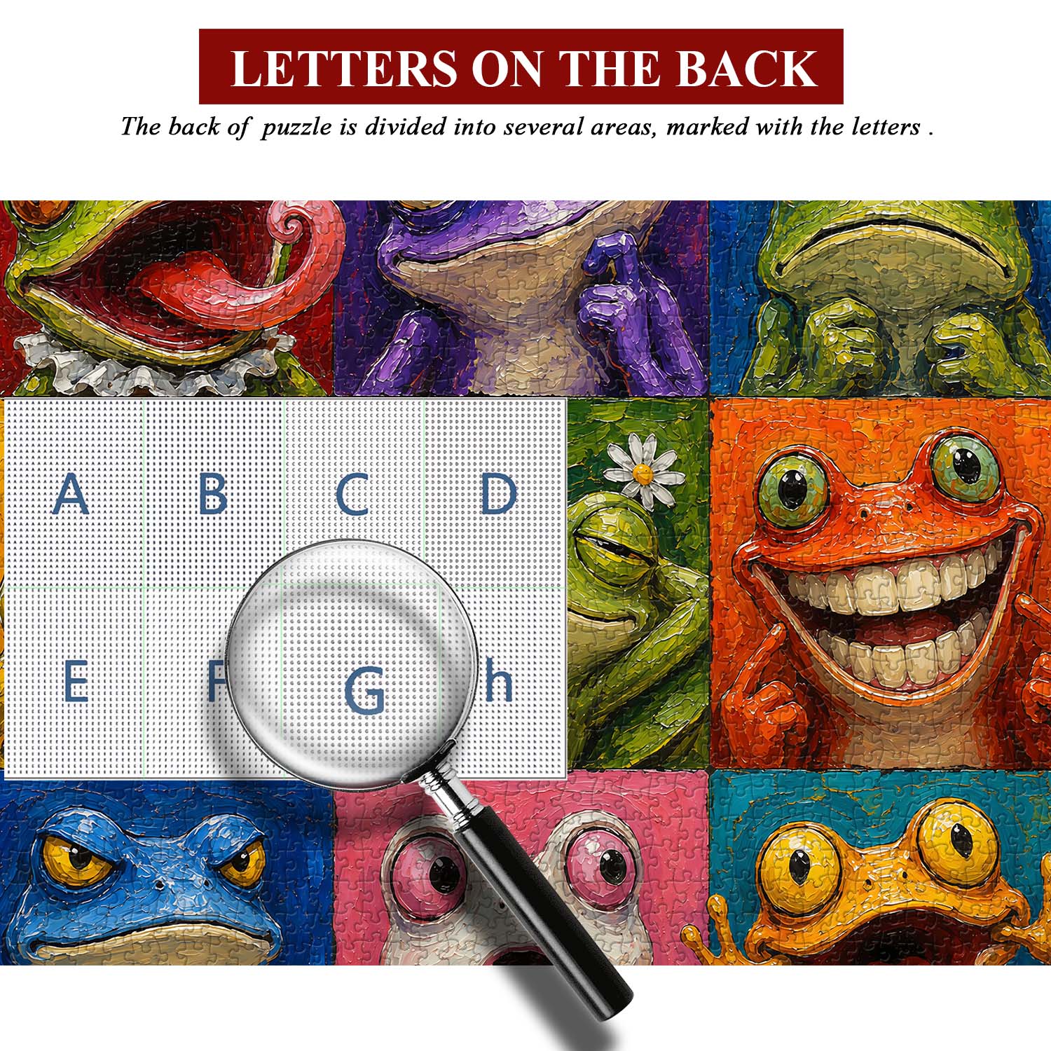 Bunte Froschgesichter Puzzle 1000 Teile