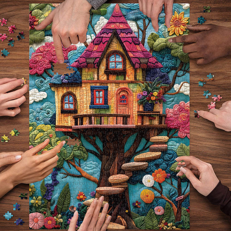 Quilted Art Treehouse Jigsaw Puzzles 1000 Pieces