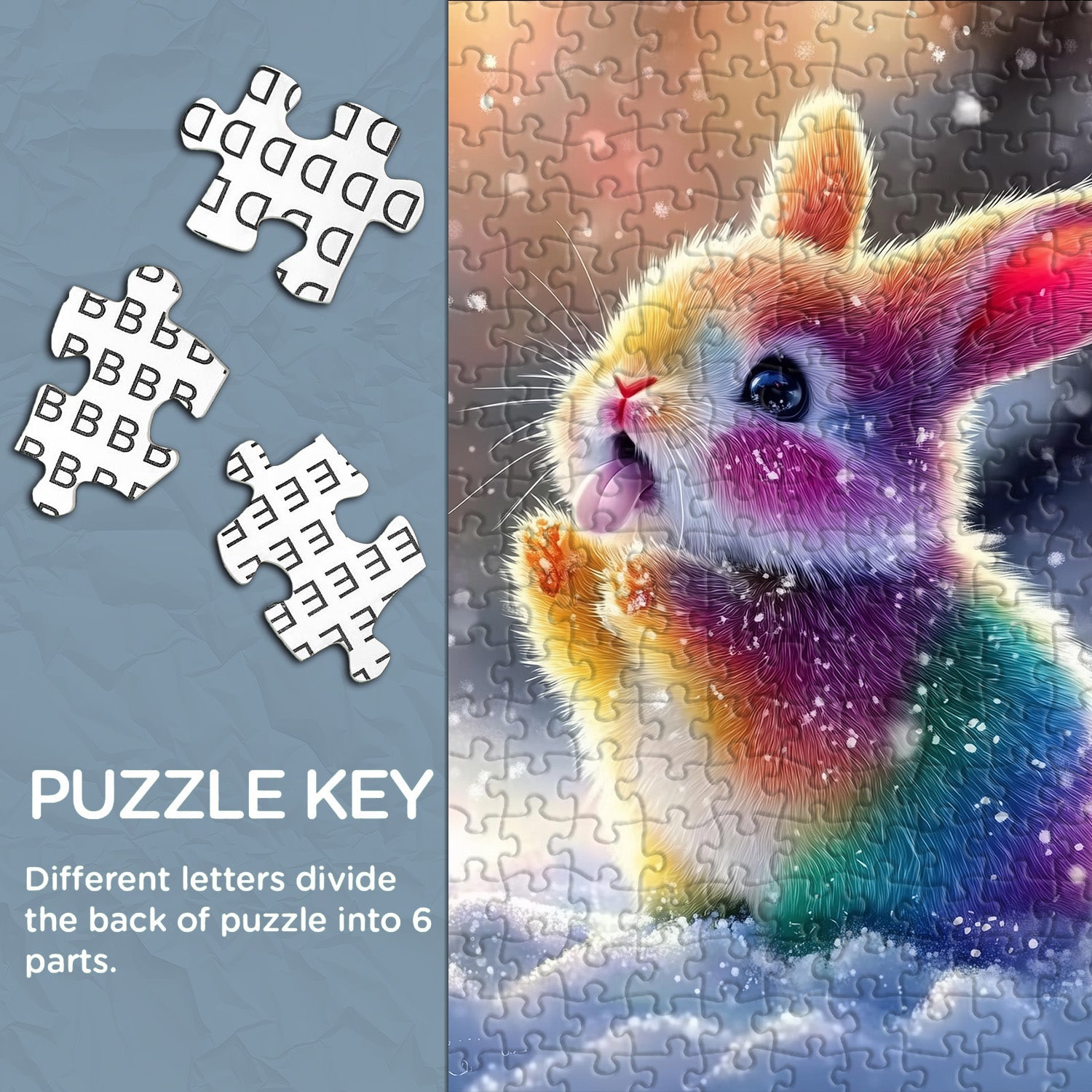 Snowy Hued Rabbit Jigsaw Puzzle 1000 Pieces