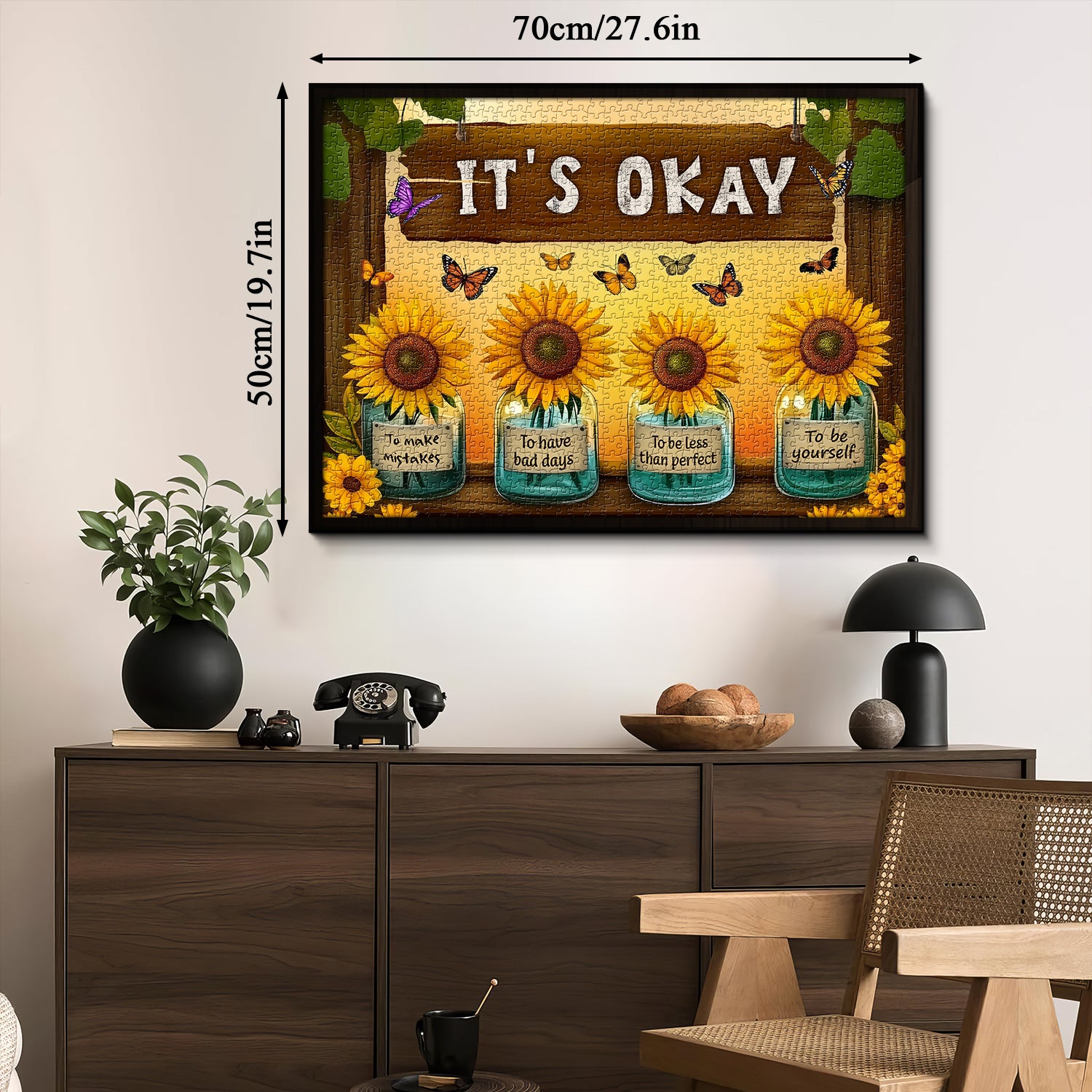 Colorful Sunflower Affirmations Jigsaw Puzzle 1000 Pieces