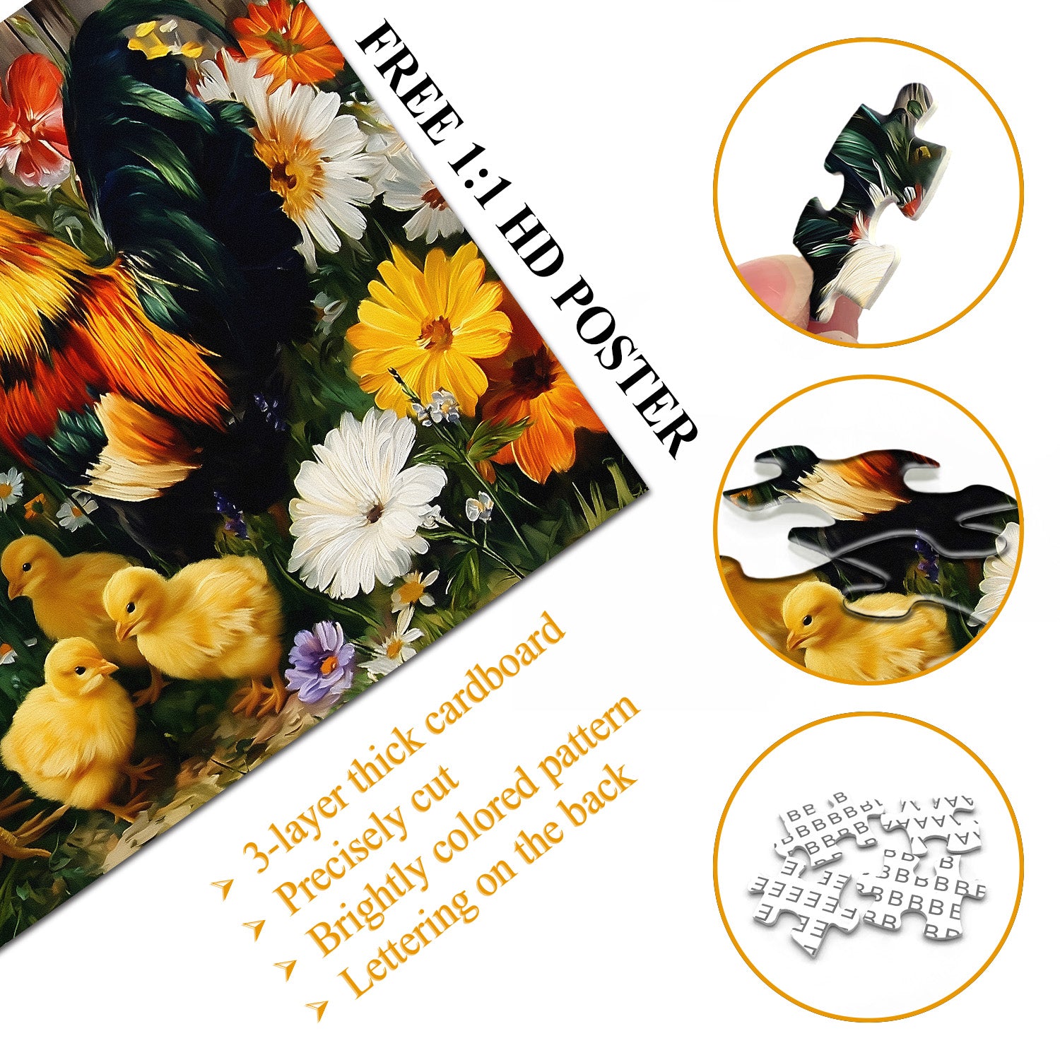 Hahn und Küken Puzzle 1000 Teile