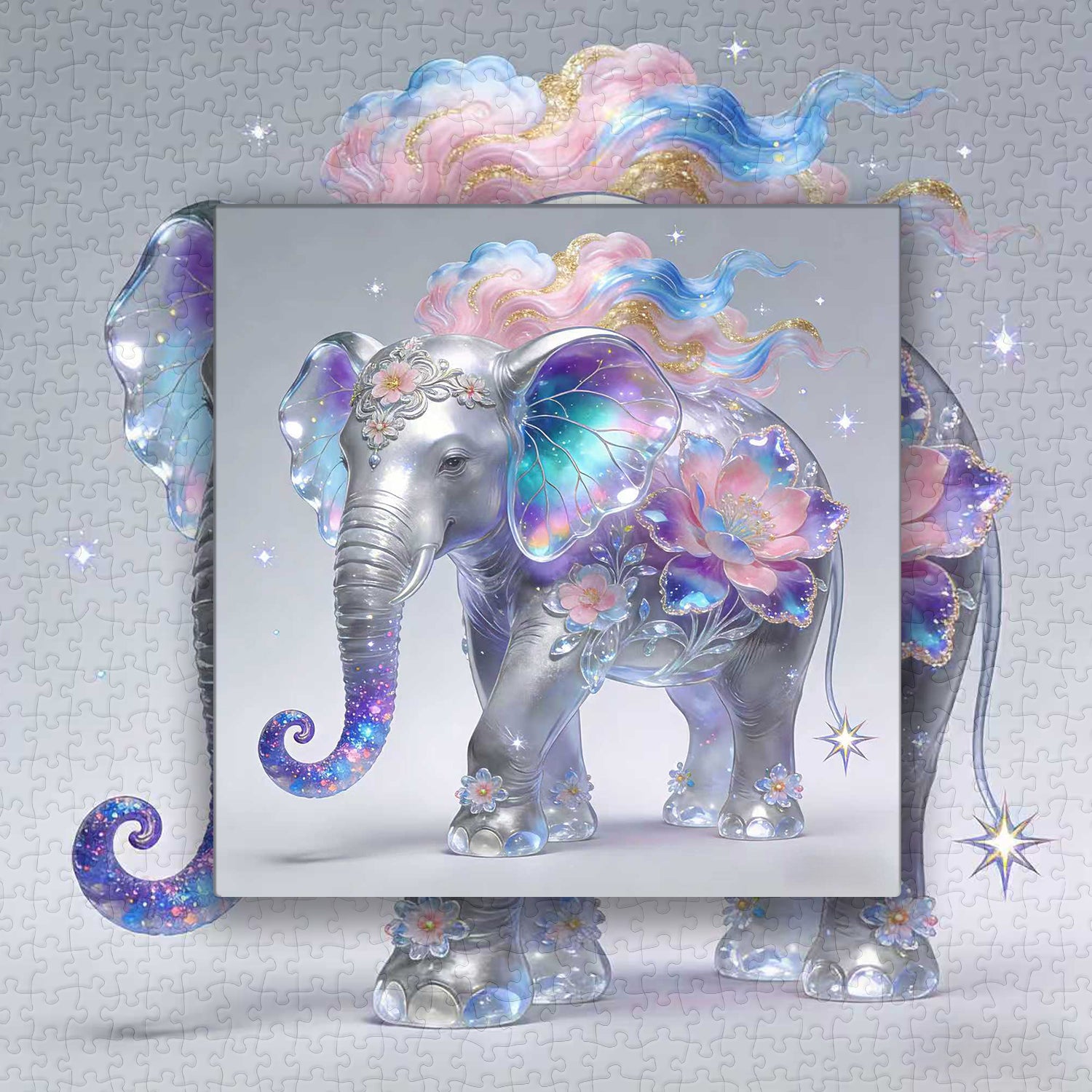 Galaxy Petal Elephant Jigsaw Puzzle 1000 Pieces