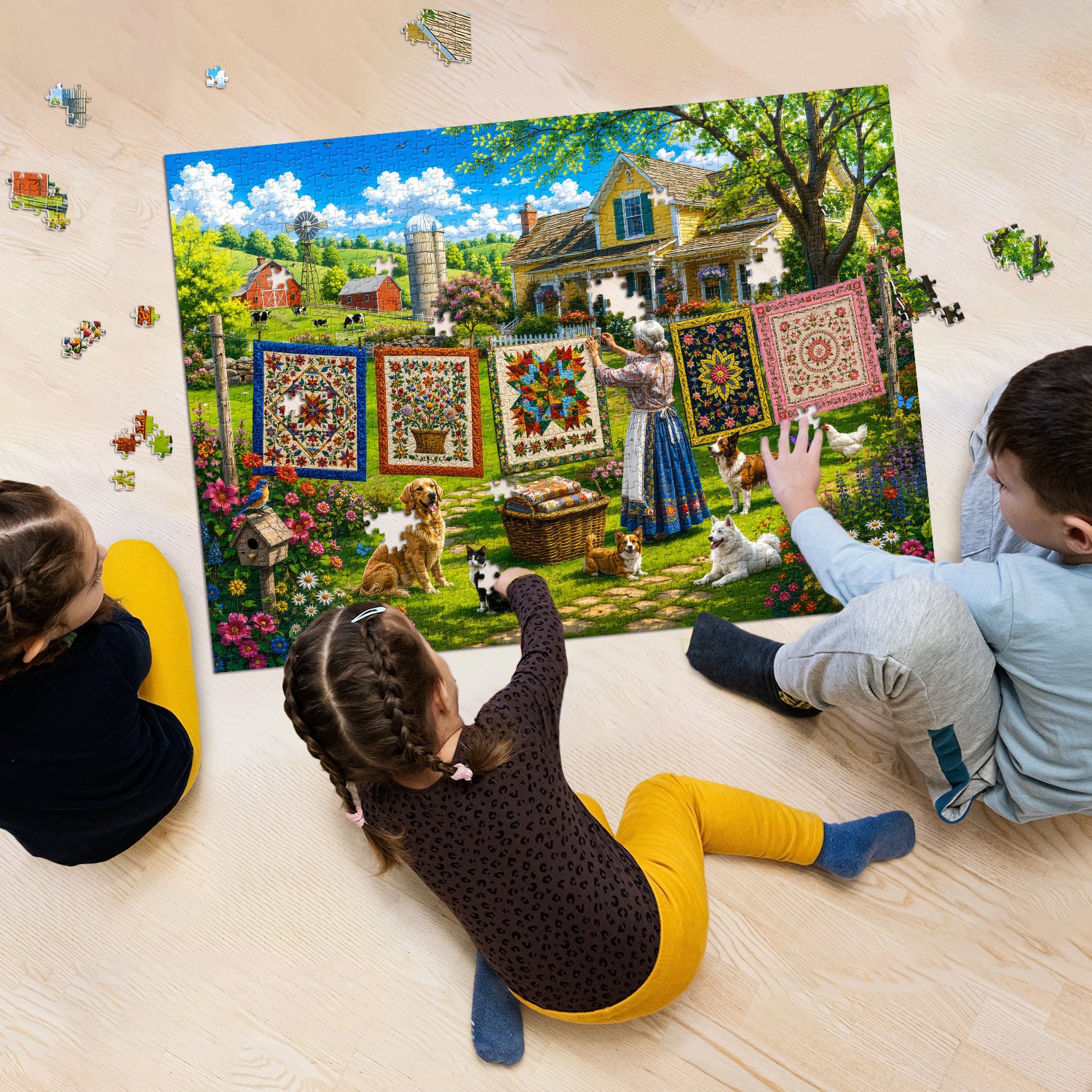 Farm Quilting Time Jigsaw Puzzle 1000 Pieces