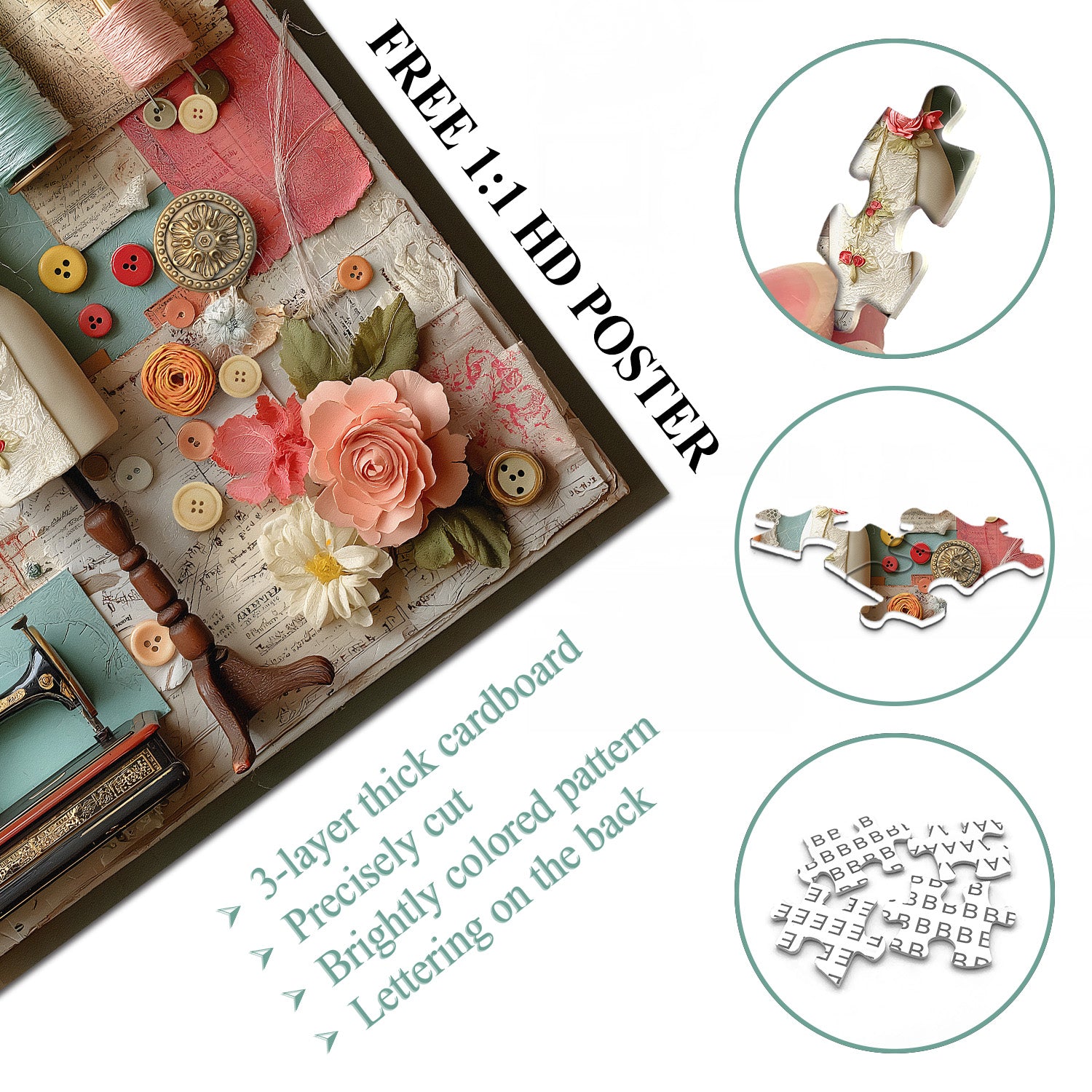 Floral Sewing Atelier Jigsaw Puzzle 1000 Pieces