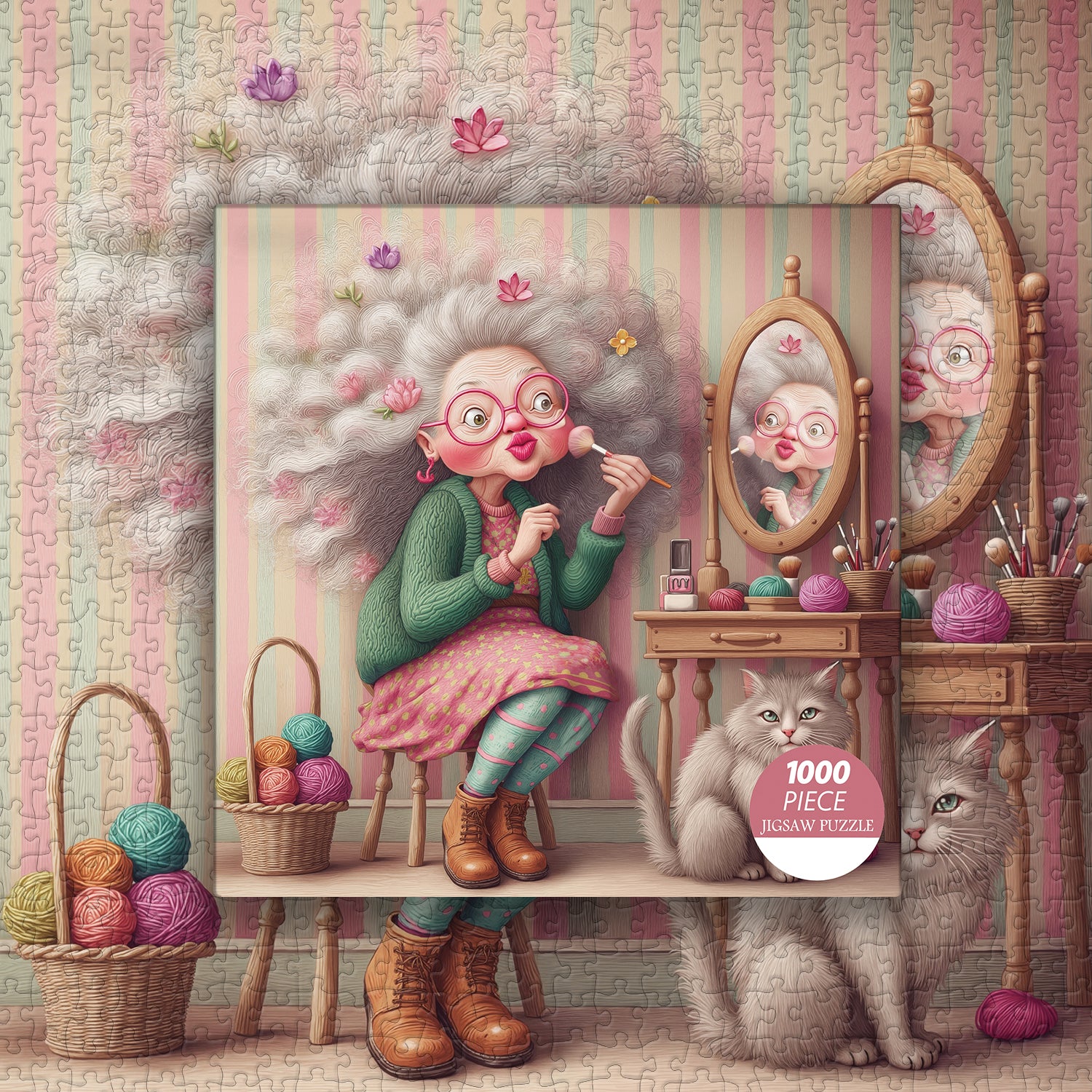 Blumiges Oma-Puzzle 1000 Teile