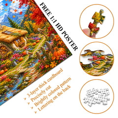 Fall Pumpkin Cottage Jigsaw Puzzle 1000 Pieces