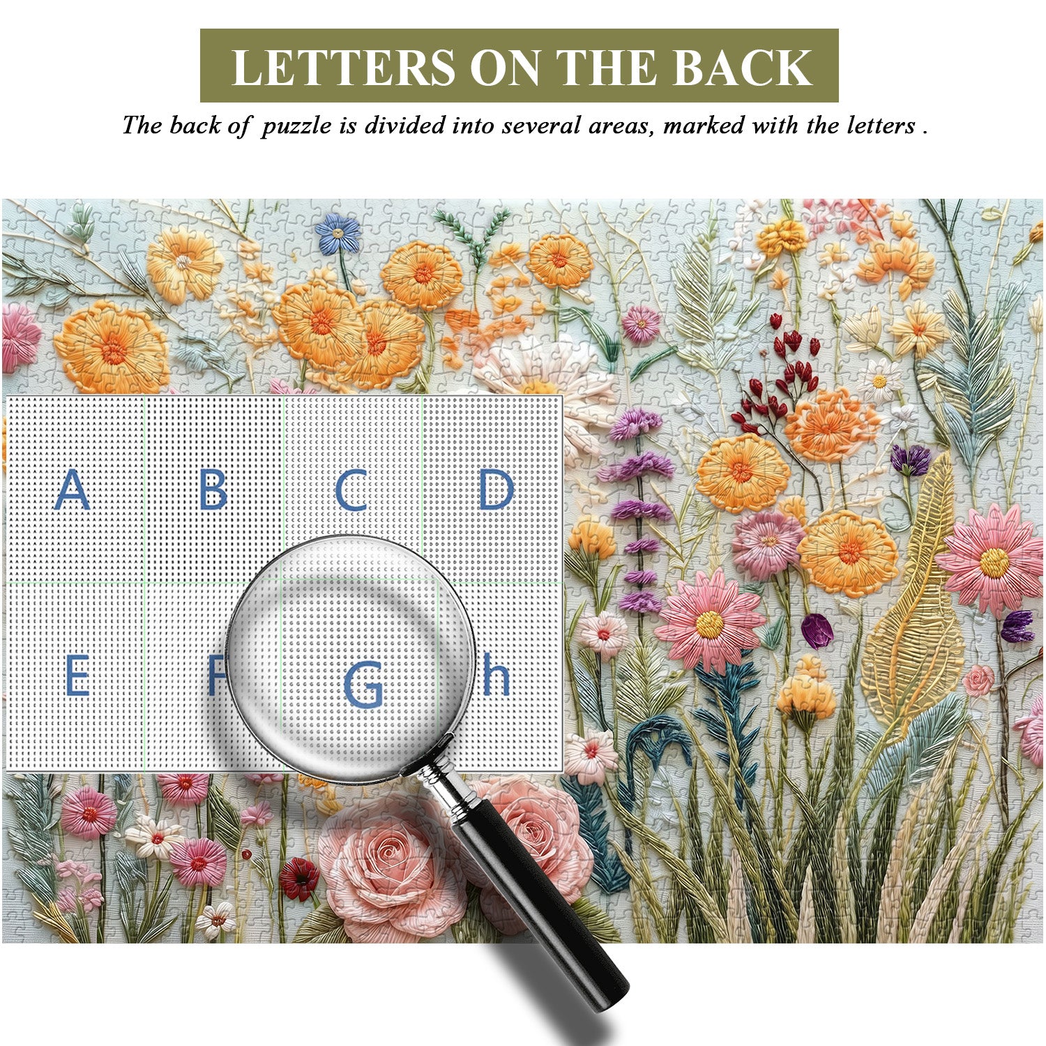 Embroidered Flowers Jigsaw Puzzle 1000 Pieces