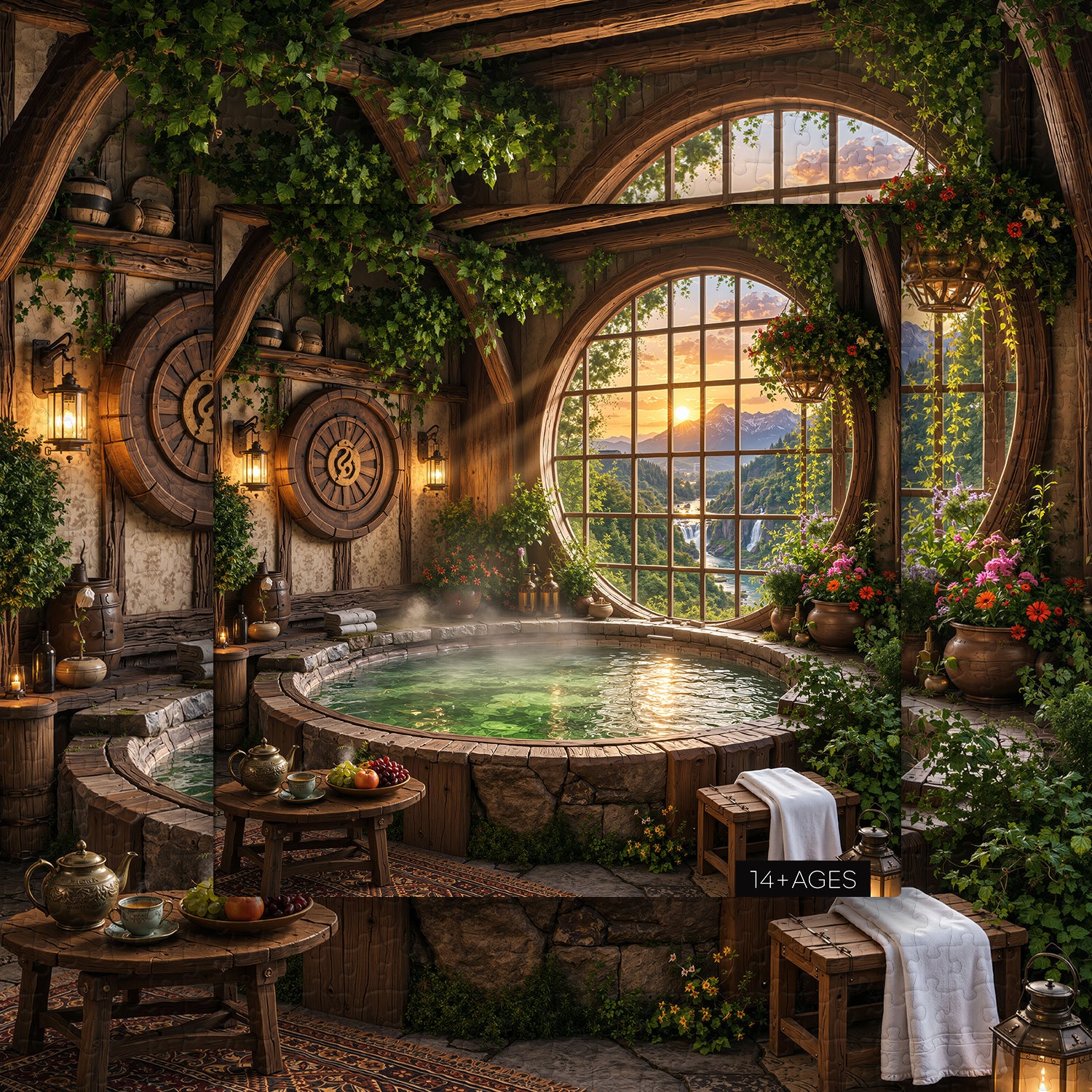 Sunset Spa Cottage Puzzle 1000 Teile