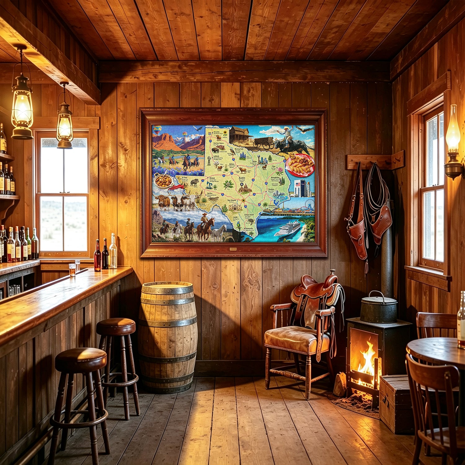 Wildwest-Kartenpuzzle 1000 Teile