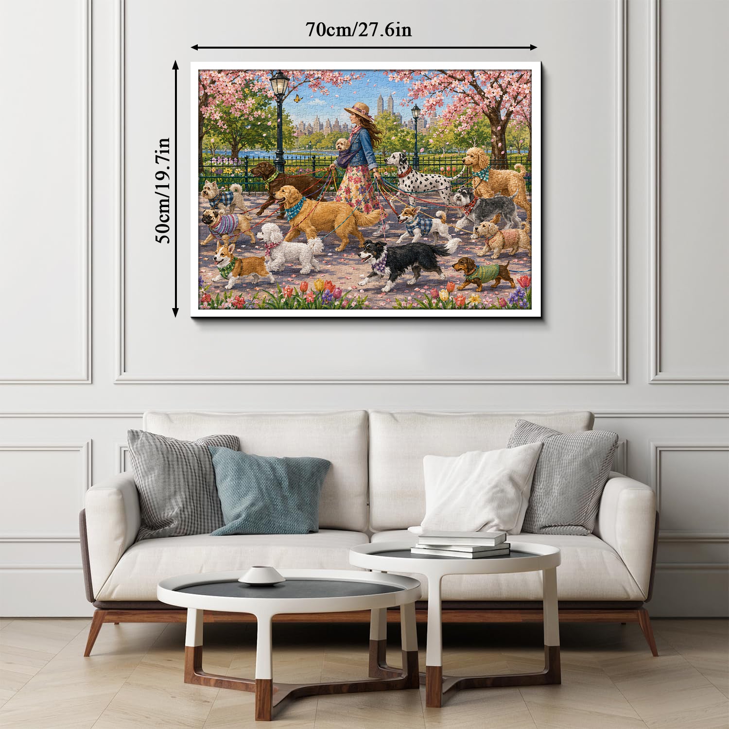 City Floral Pup Stride Jigsaw Puzzle 1000 Pieces