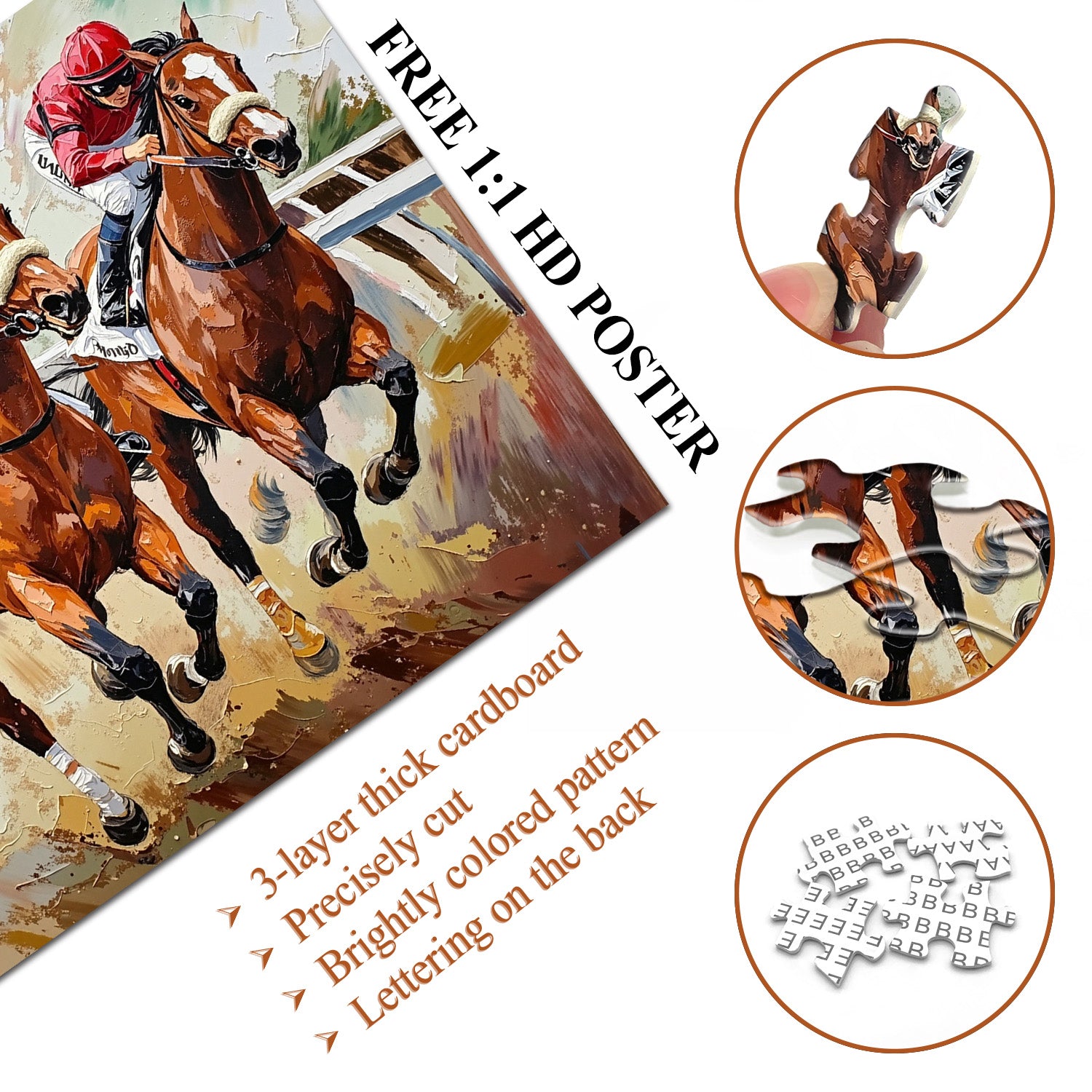 Race Horses Art Jigsaw Puzzle 1000 Pieces
