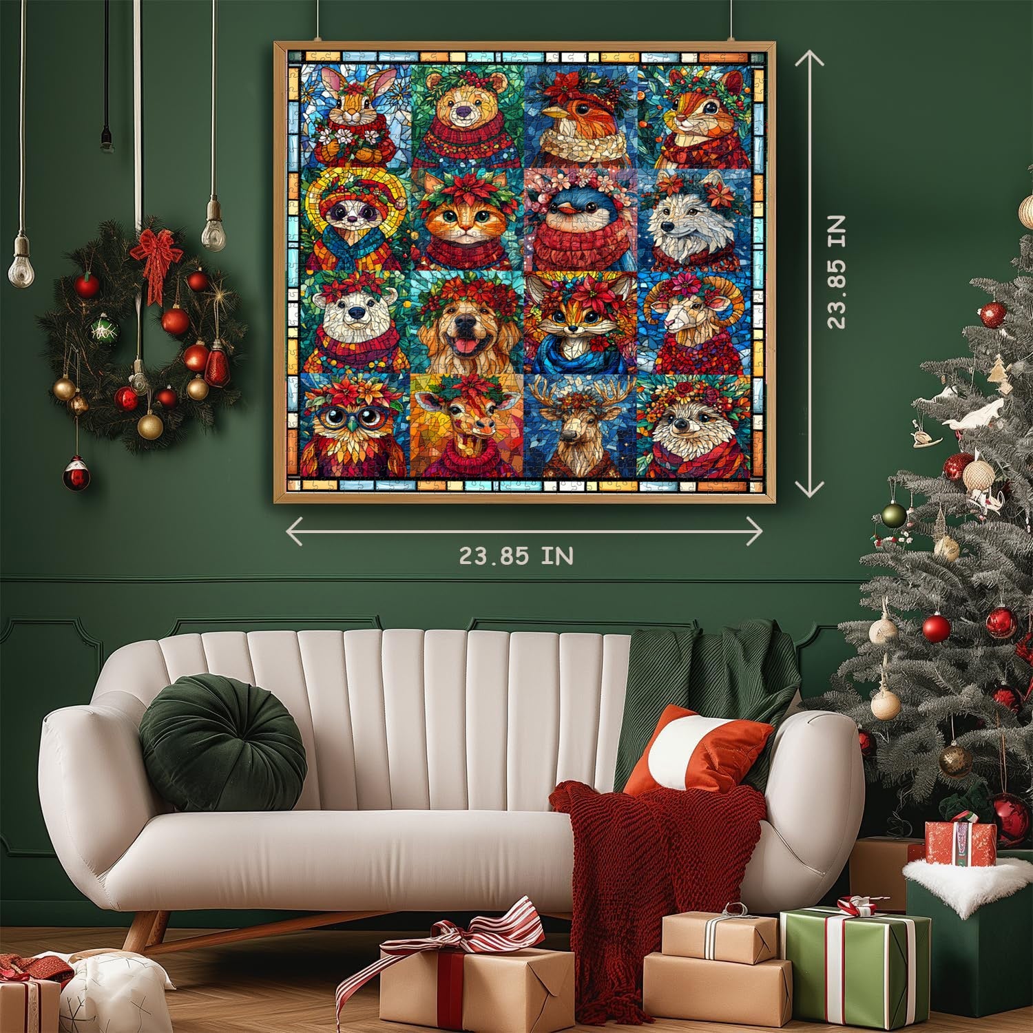 Christmas Animal Wreaths Jigsaw Puzzles 1000 Pieces