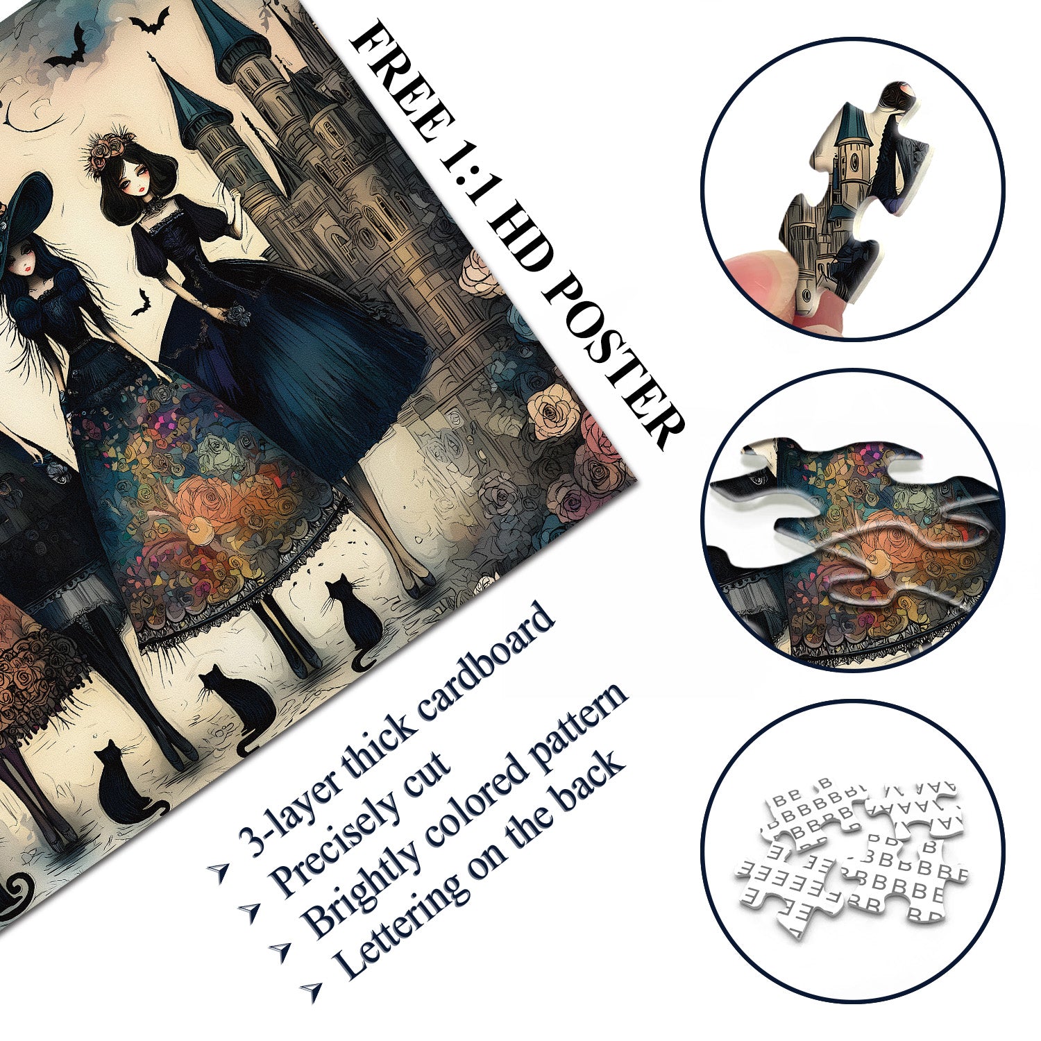 Raven Night Mädchen-Puzzle 1000 Teile