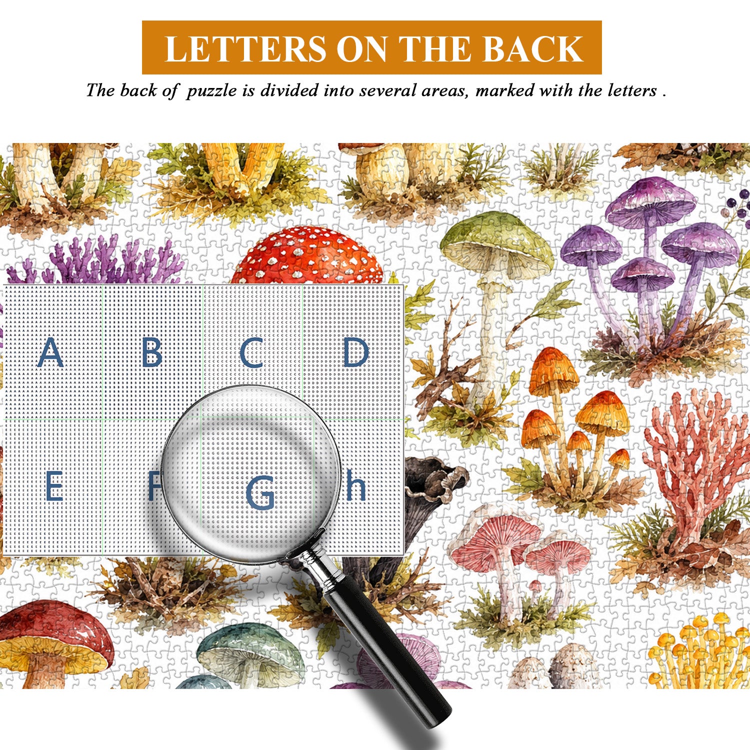 Watercolor Mushrooms Jigsaw Puzzle 1000 Pieces
