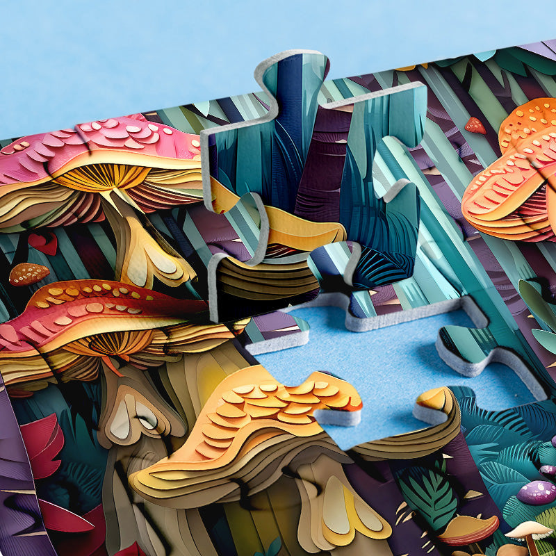 Quadratisches stereoskopisches 3D-Pilz-Puzzle mit 1000 Teilen