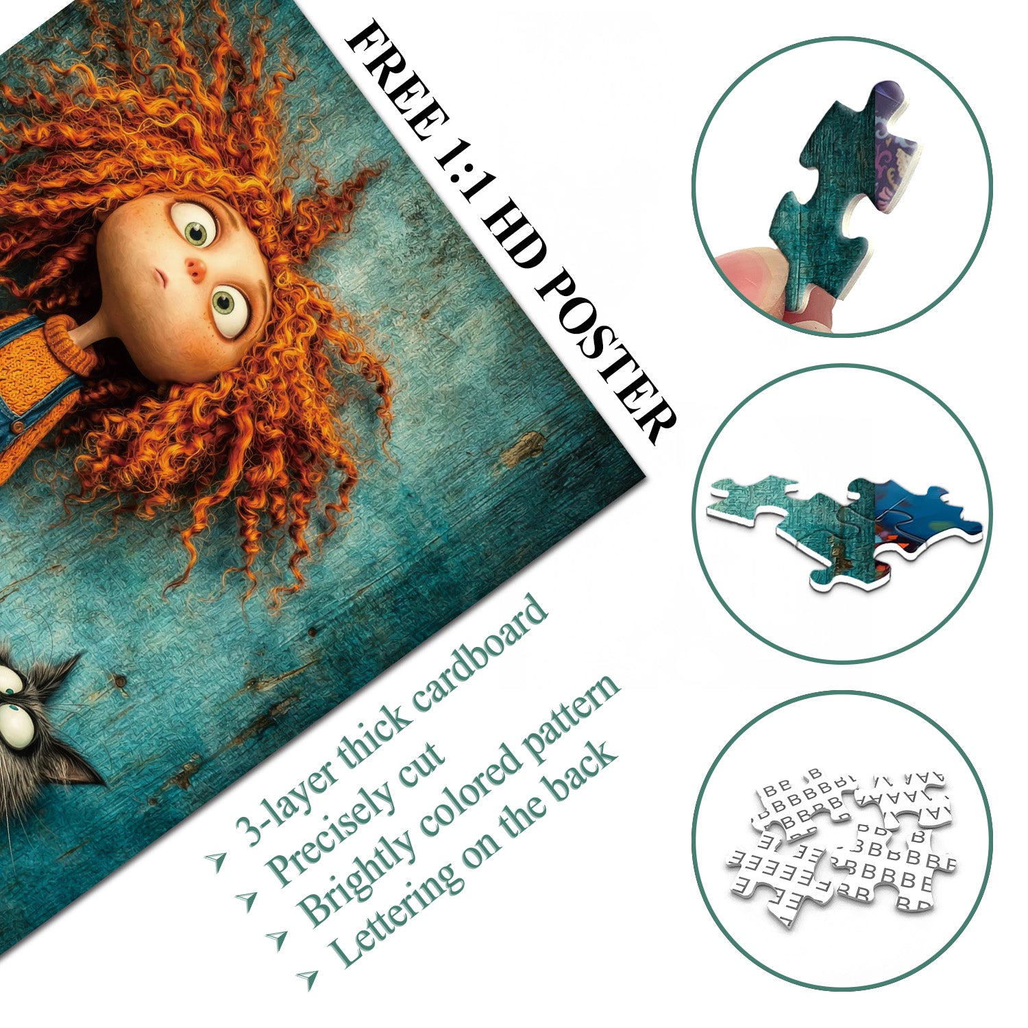 Teal Whimsy Jigsaw Puzzle 1000 Pieces