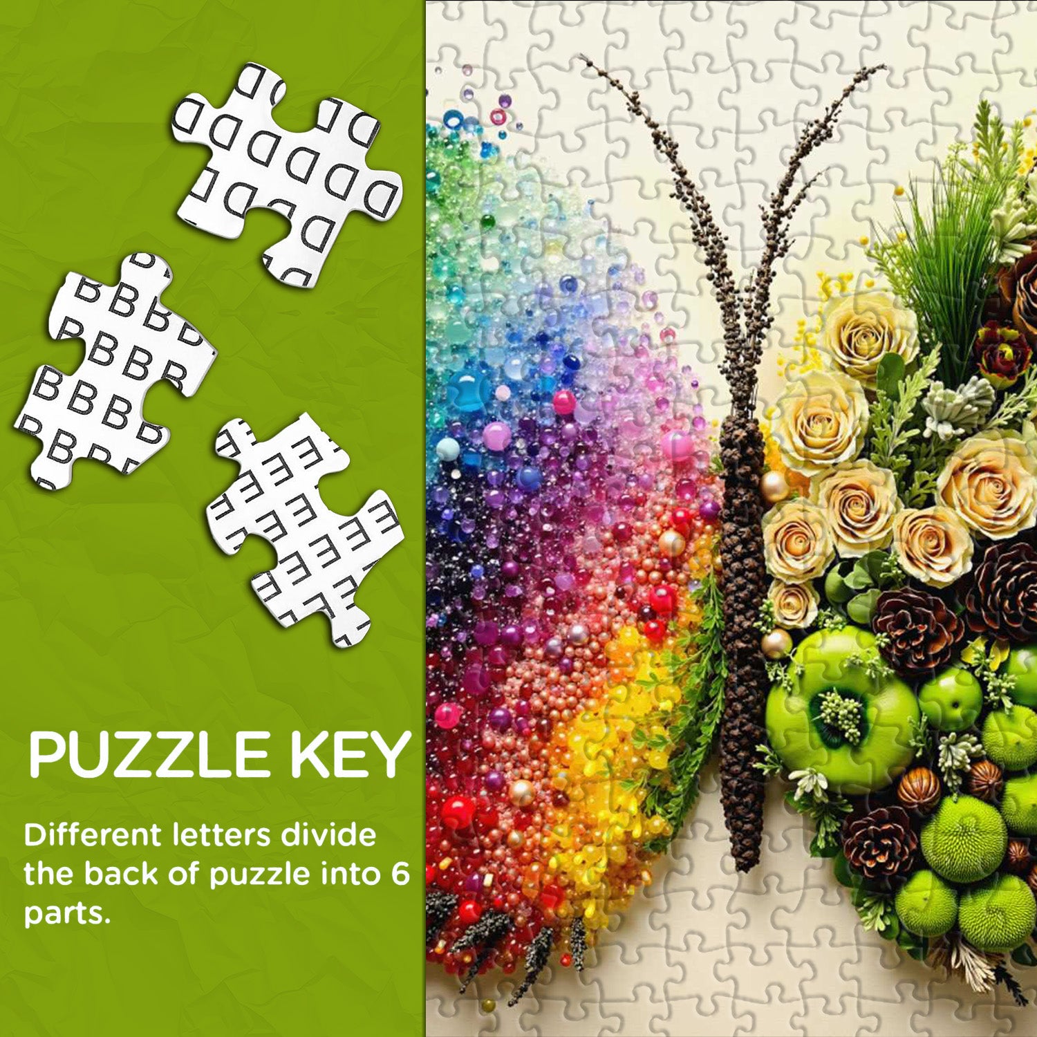 Botanical Butterfly Jigsaw Puzzle 1000 Pieces