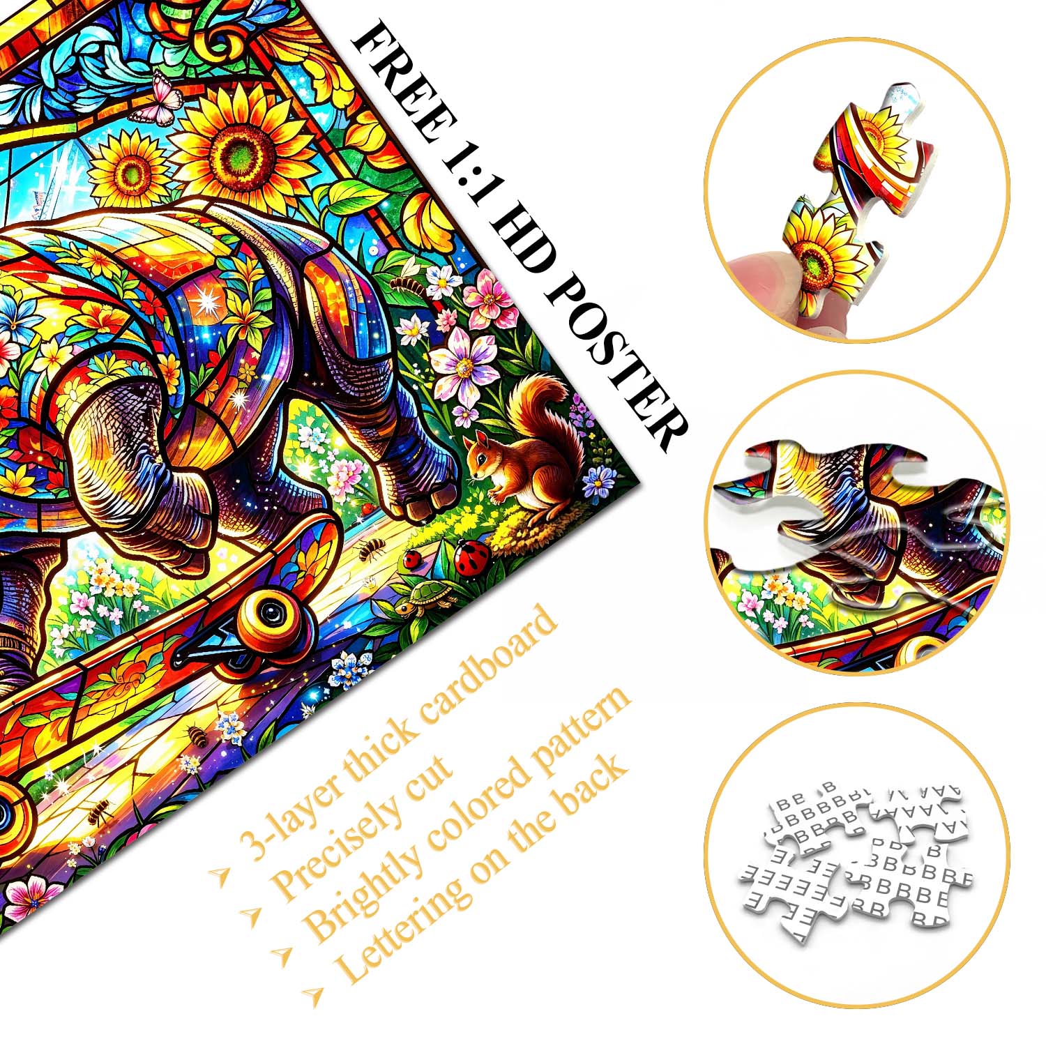 Sunflower Rhino Glide Jigsaw Puzzle 1000 Pieces