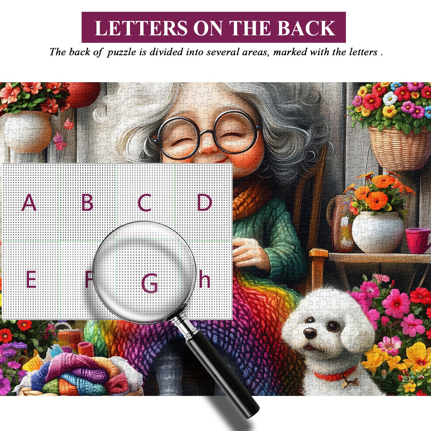 Grandma's Cozy Knit Jigsaw Puzzle 1000 Pieces