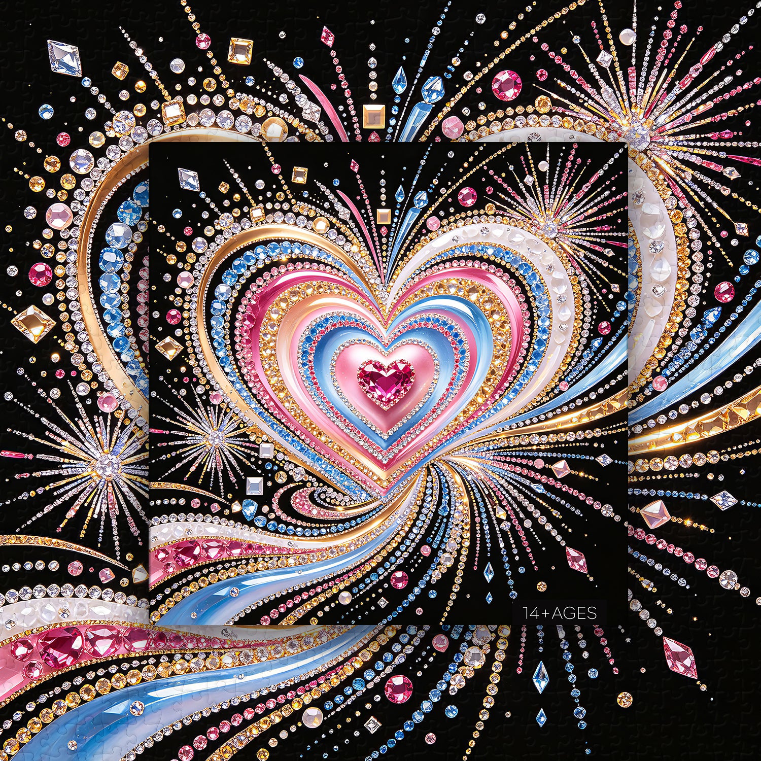 Dazzling Gem Heart Jigsaw Puzzle 1000 Pieces