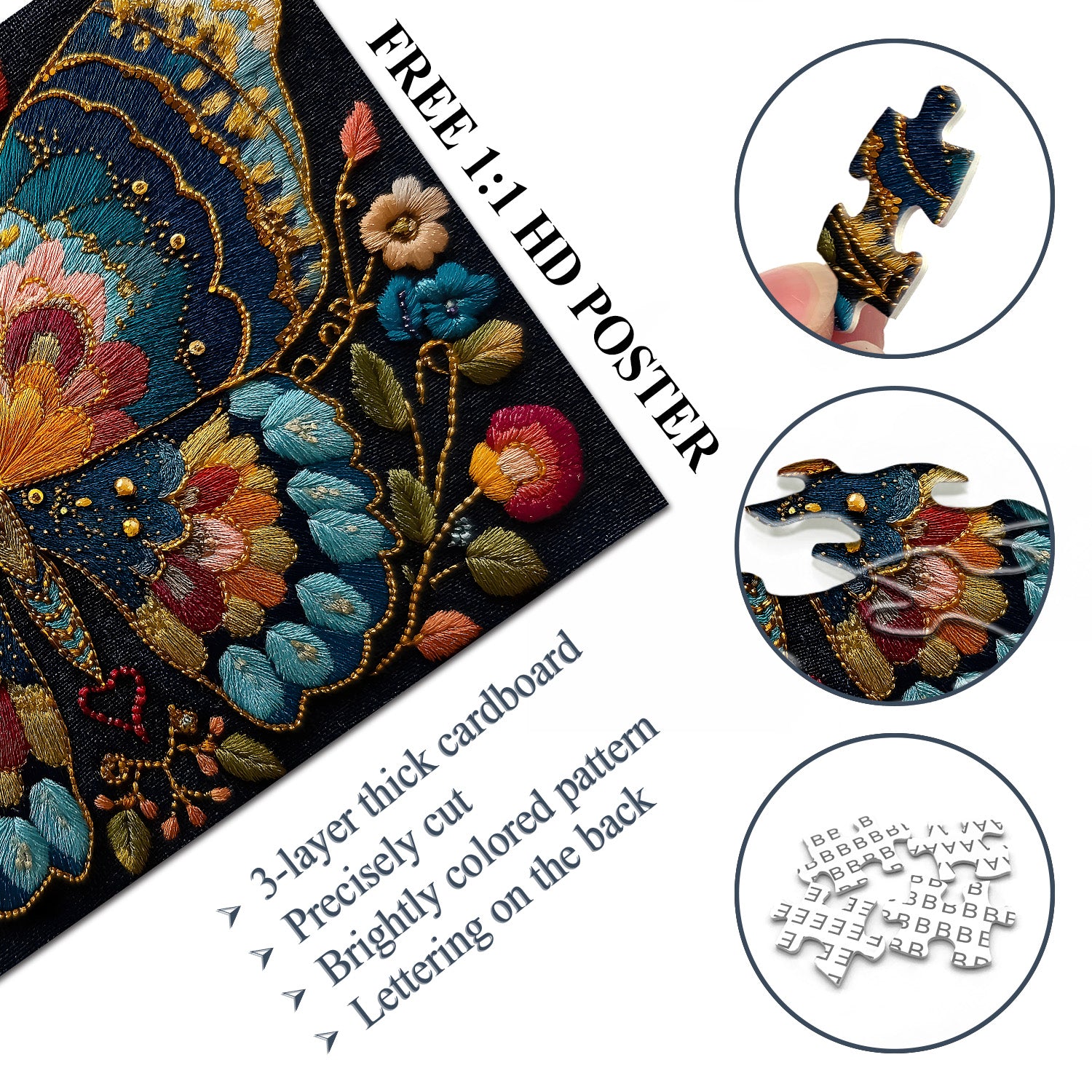 Blumen-Schmetterlings-Puzzle 1000 Teile