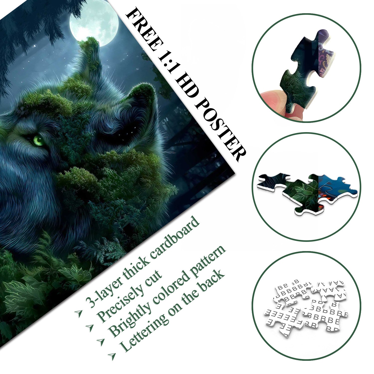 Moon Wolf Grove Jigsaw Puzzle 1000 Pieces