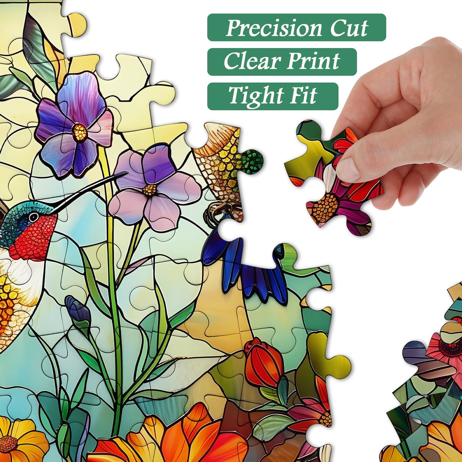 Colorful Flower Hummingbird Jigsaw Puzzle 1000 Pieces