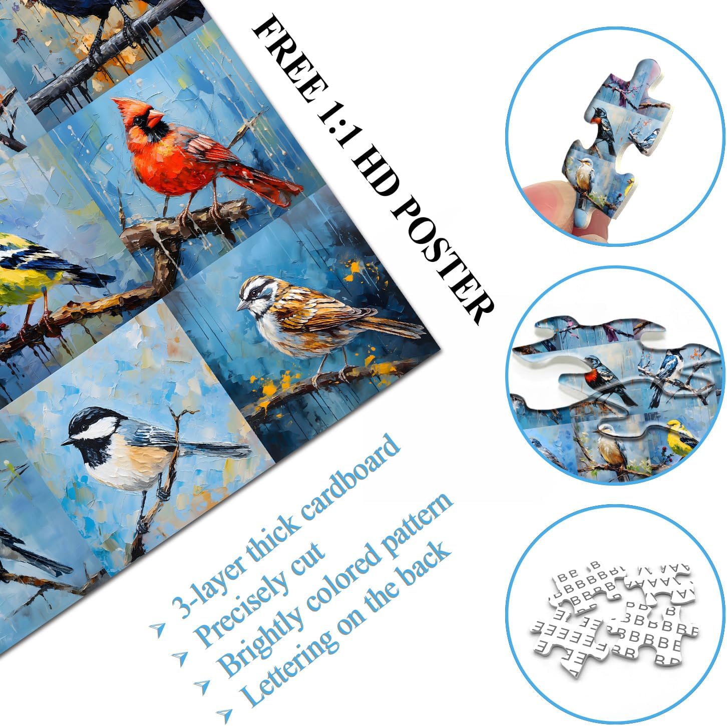 Colorful Birds Art Jigsaw Puzzle 1000 Pieces