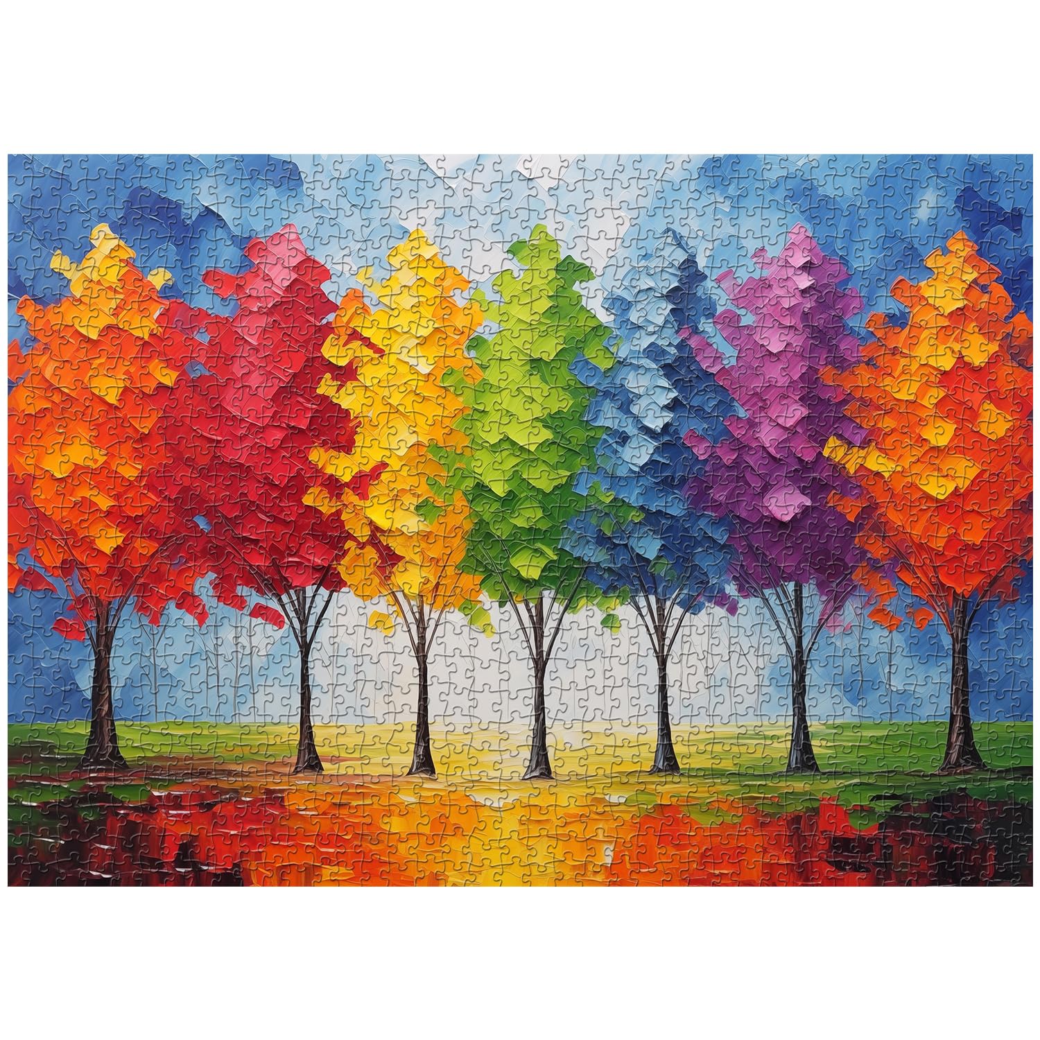 Farbenfrohes Baum-Puzzle 1000 Teile