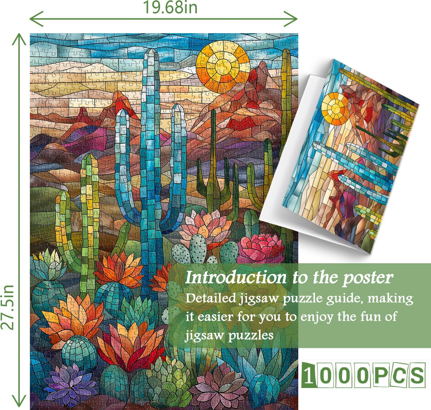 Colorful Cactus Jigsaw Puzzle 1000 Pieces