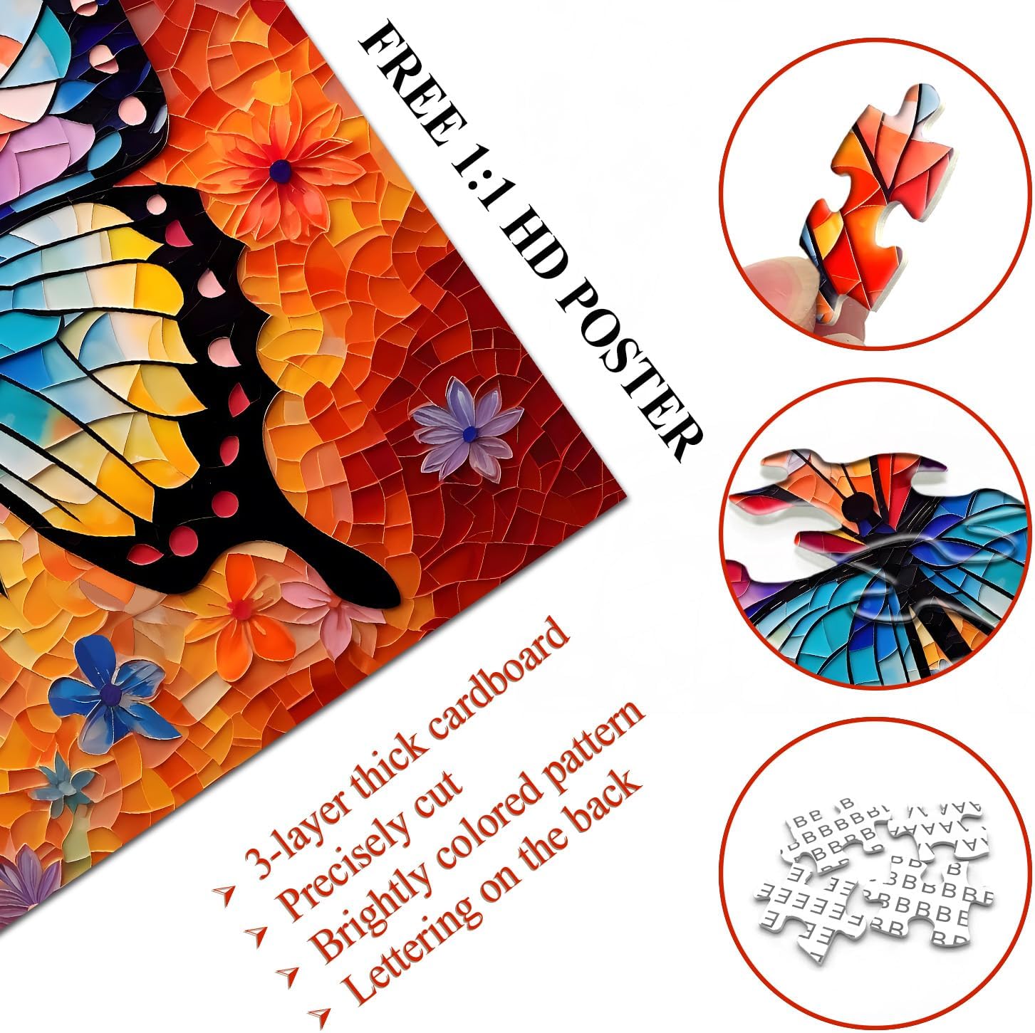 Mosaic Butterfly Jigsaw Puzzles 1000 Pieces