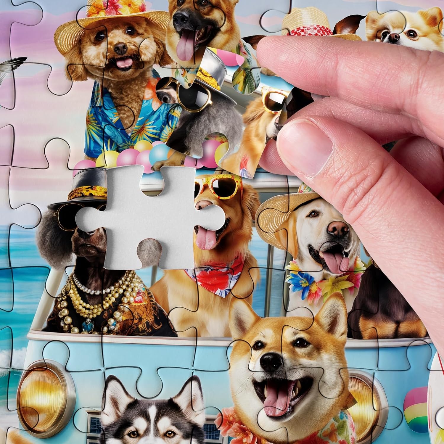 Holiday Puppy Jigsaw Puzzle 1000 Pieces