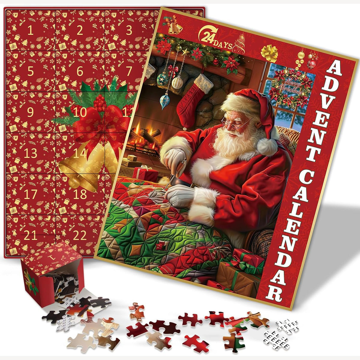 Christmas Santa Sewing Advent Calendar Jigsaw Puzzle 1000 Pieces