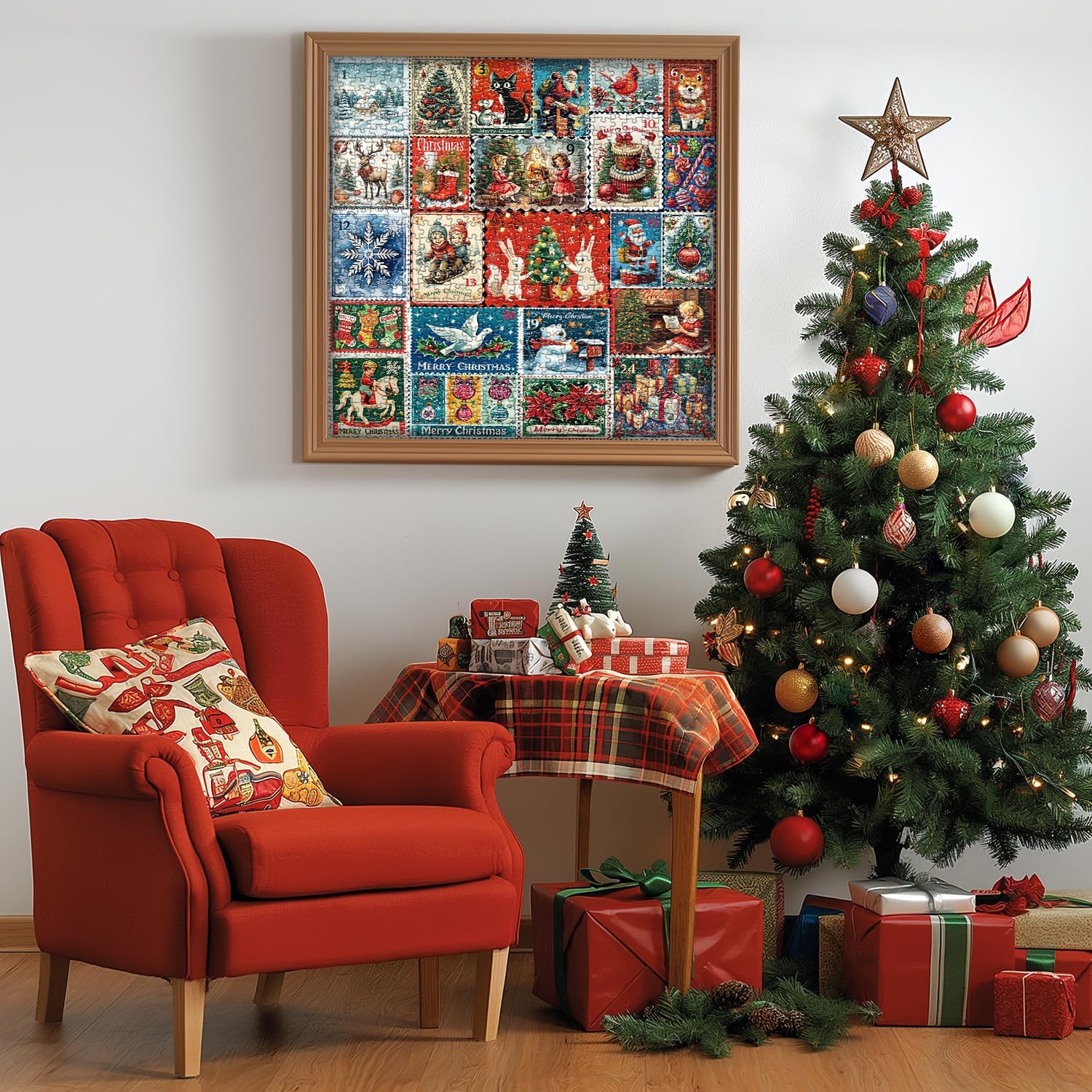 Christmas stamps Advent Calendar Jigsaw Puzzle 1000 Pieces