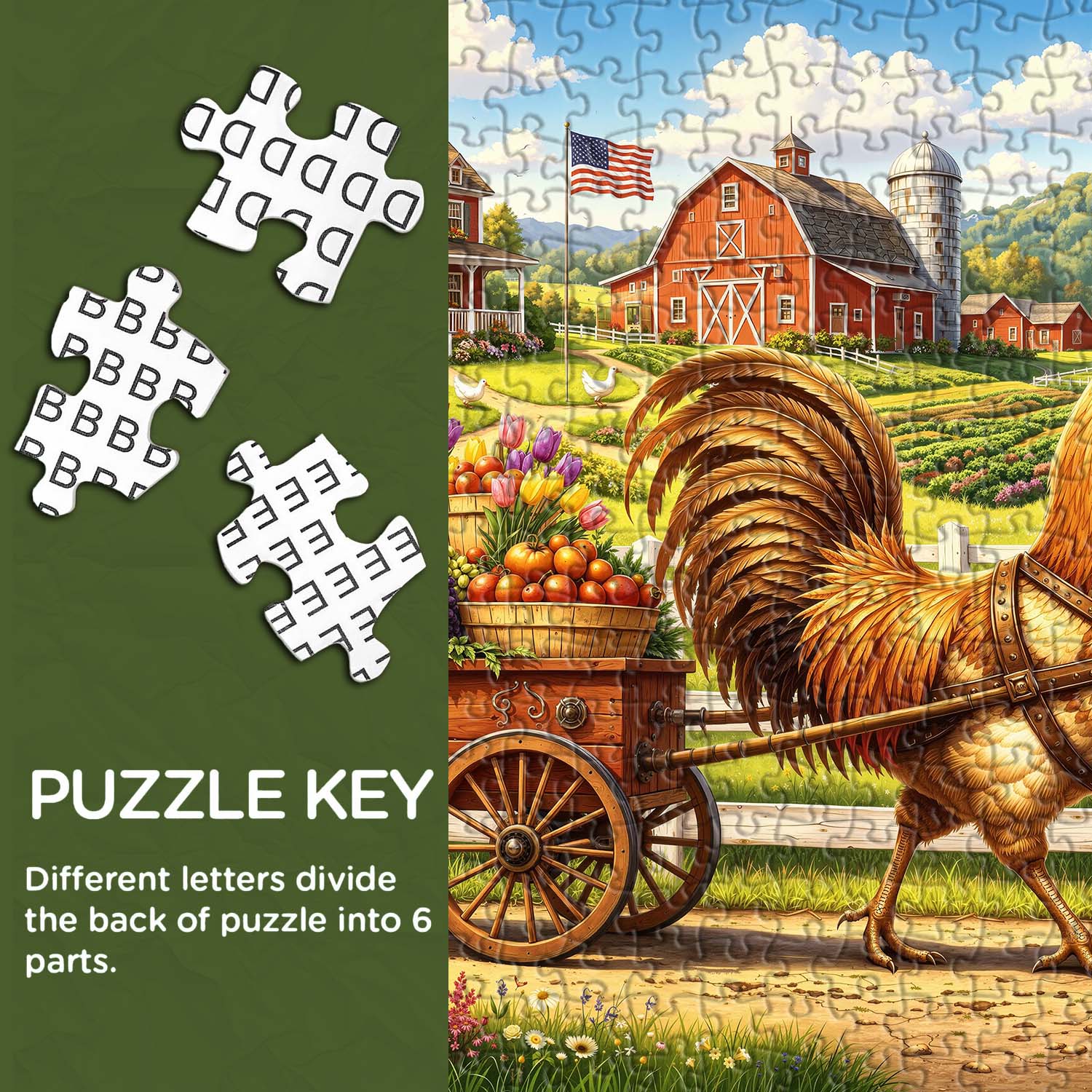Farm Rooster Jigsaw Puzzle 1000 Pieces