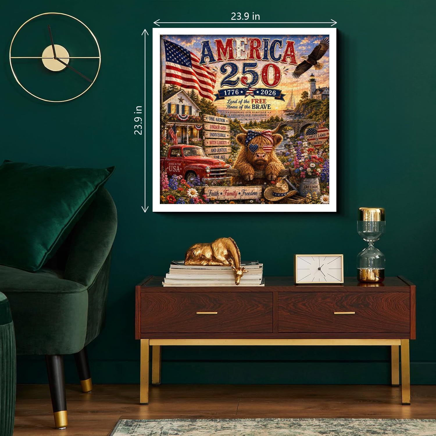 Patriotisches Hochlandkuh-Puzzle, 1000 Teile
