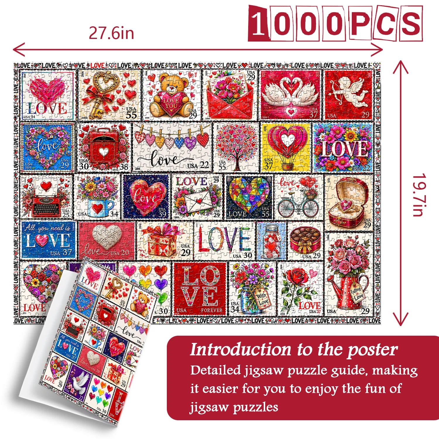 Love Stamp Collection Jigsaw Puzzle 1000 Pieces
