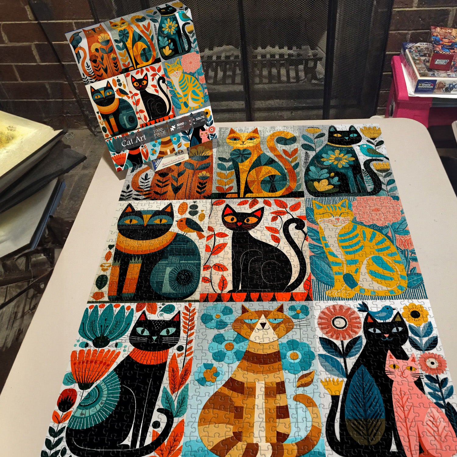 Cat Art Jigsaw Puzzle 1000 Pieces