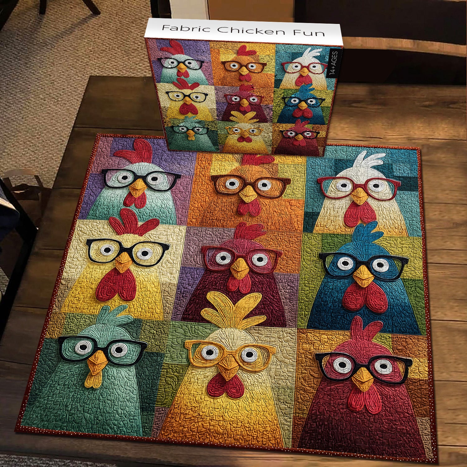 Fabric Chicken Fun Jigsaw Puzzle 1000 Pieces